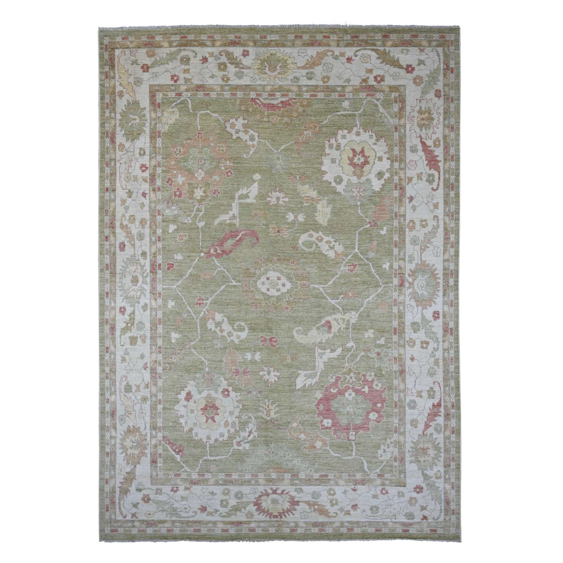 Oushak-And-Peshawar-Hand-Knotted-Rug-100460