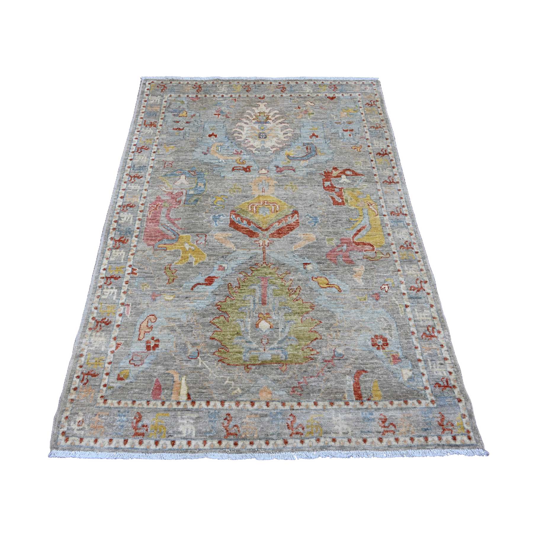 Oushak-And-Peshawar-Hand-Knotted-Rug-100515