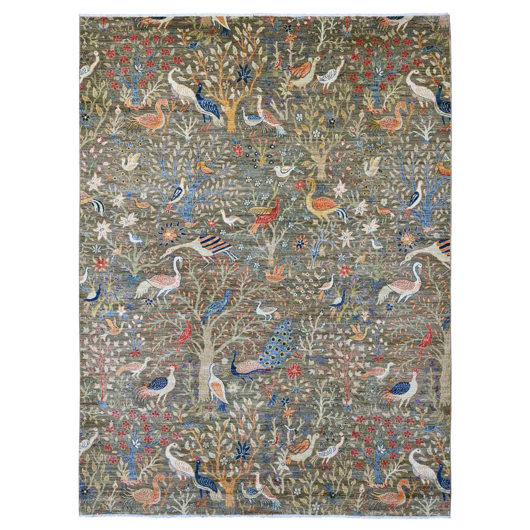 Oushak-And-Peshawar-Hand-Knotted-Rug-100870