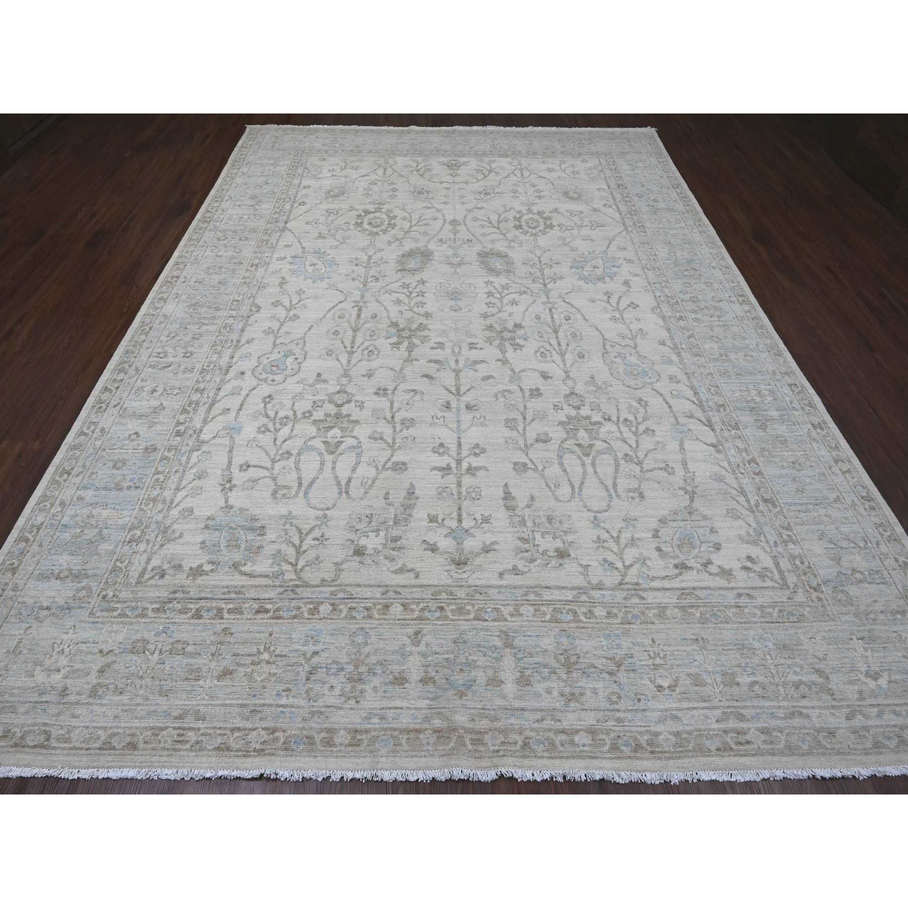 Oushak-And-Peshawar-Hand-Knotted-Rug-100890