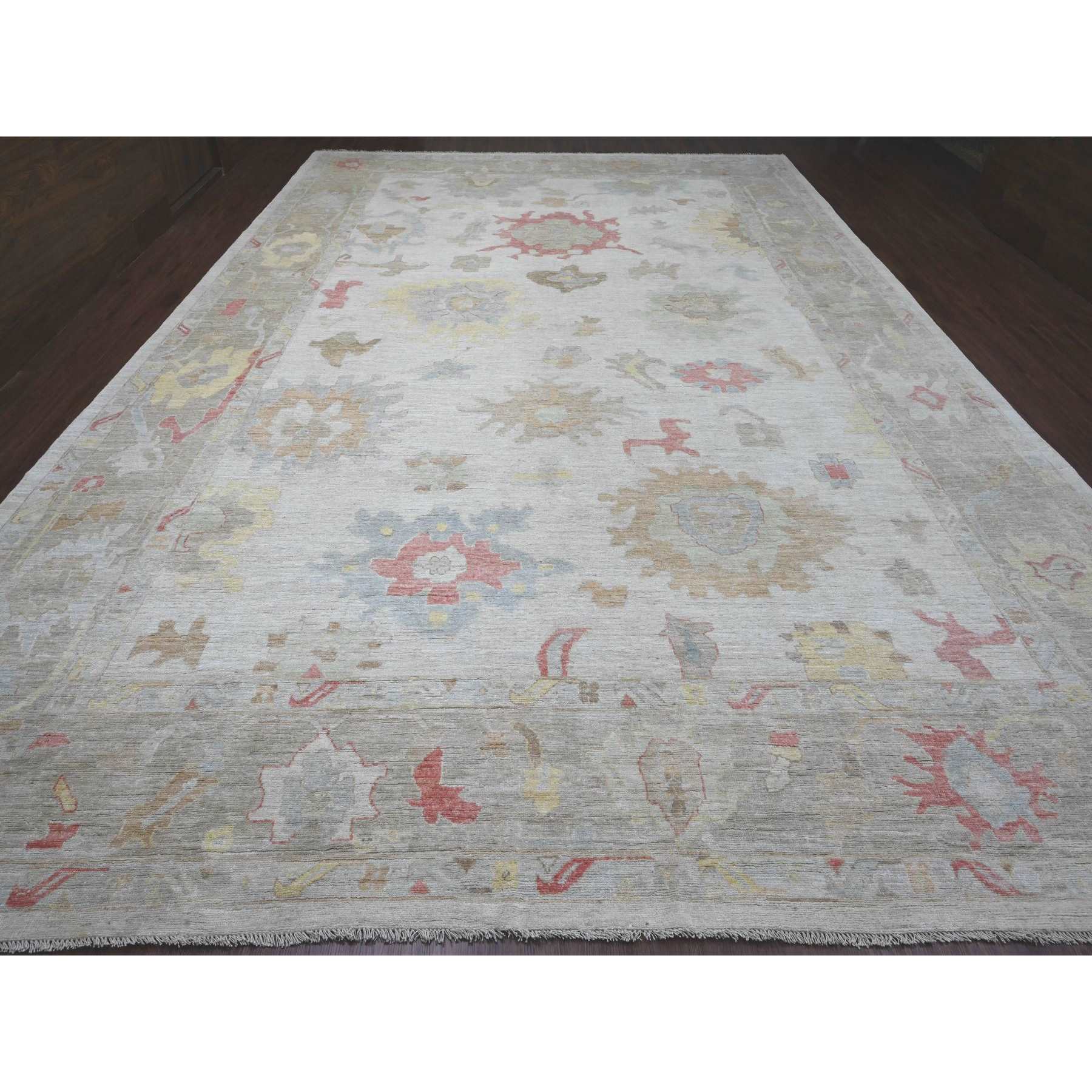 Oushak-And-Peshawar-Hand-Knotted-Rug-100905