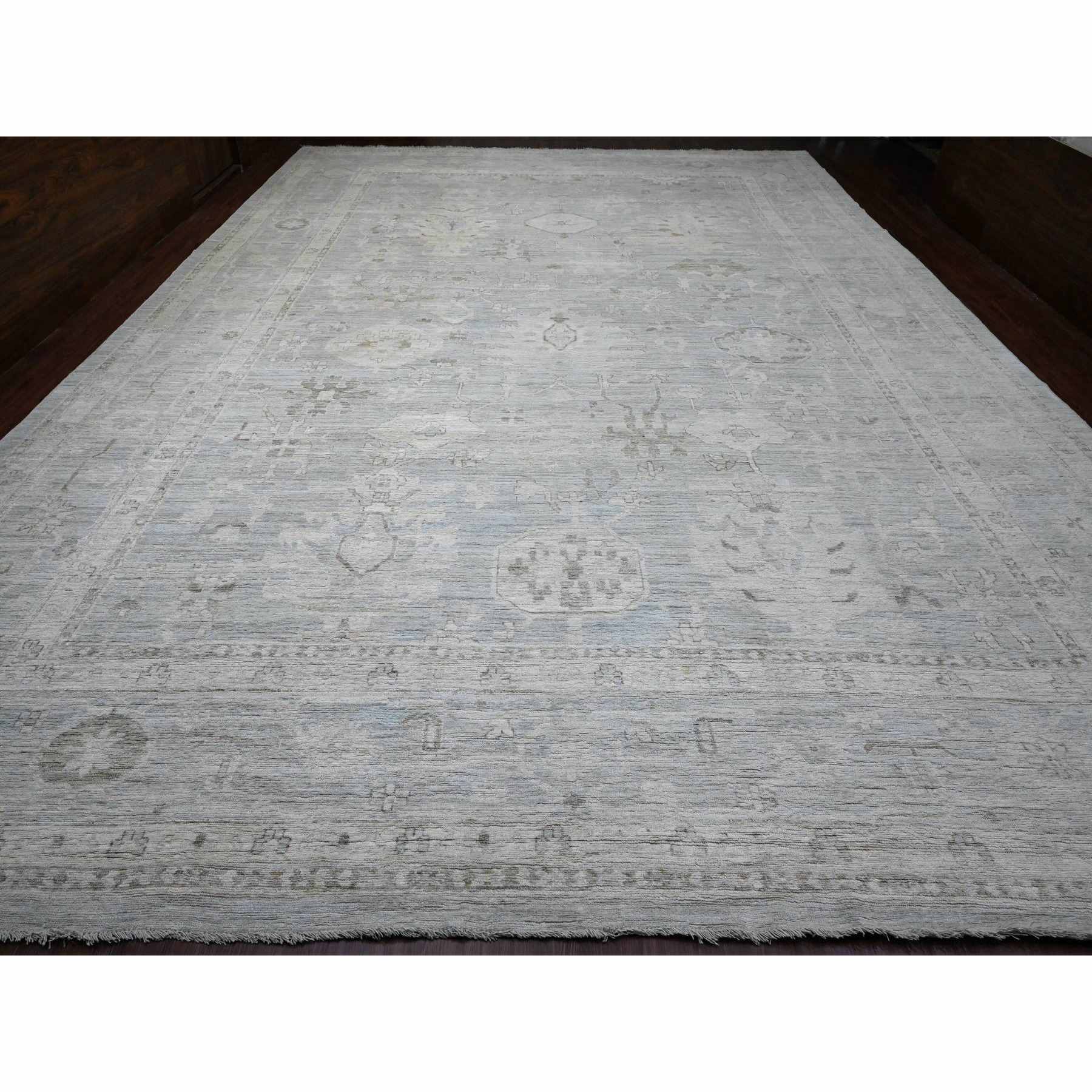 Oushak-And-Peshawar-Hand-Knotted-Rug-100910