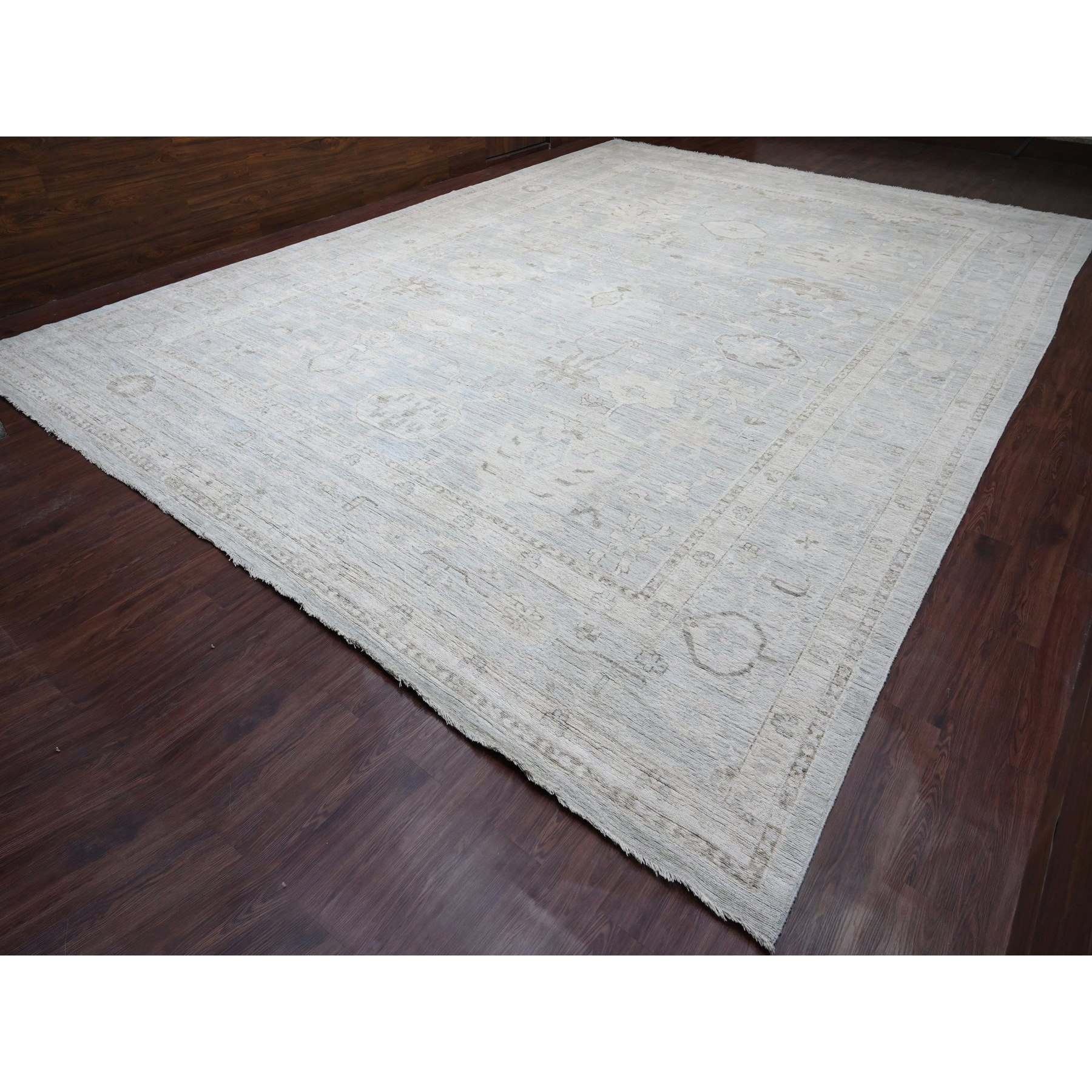 Oushak-And-Peshawar-Hand-Knotted-Rug-100910