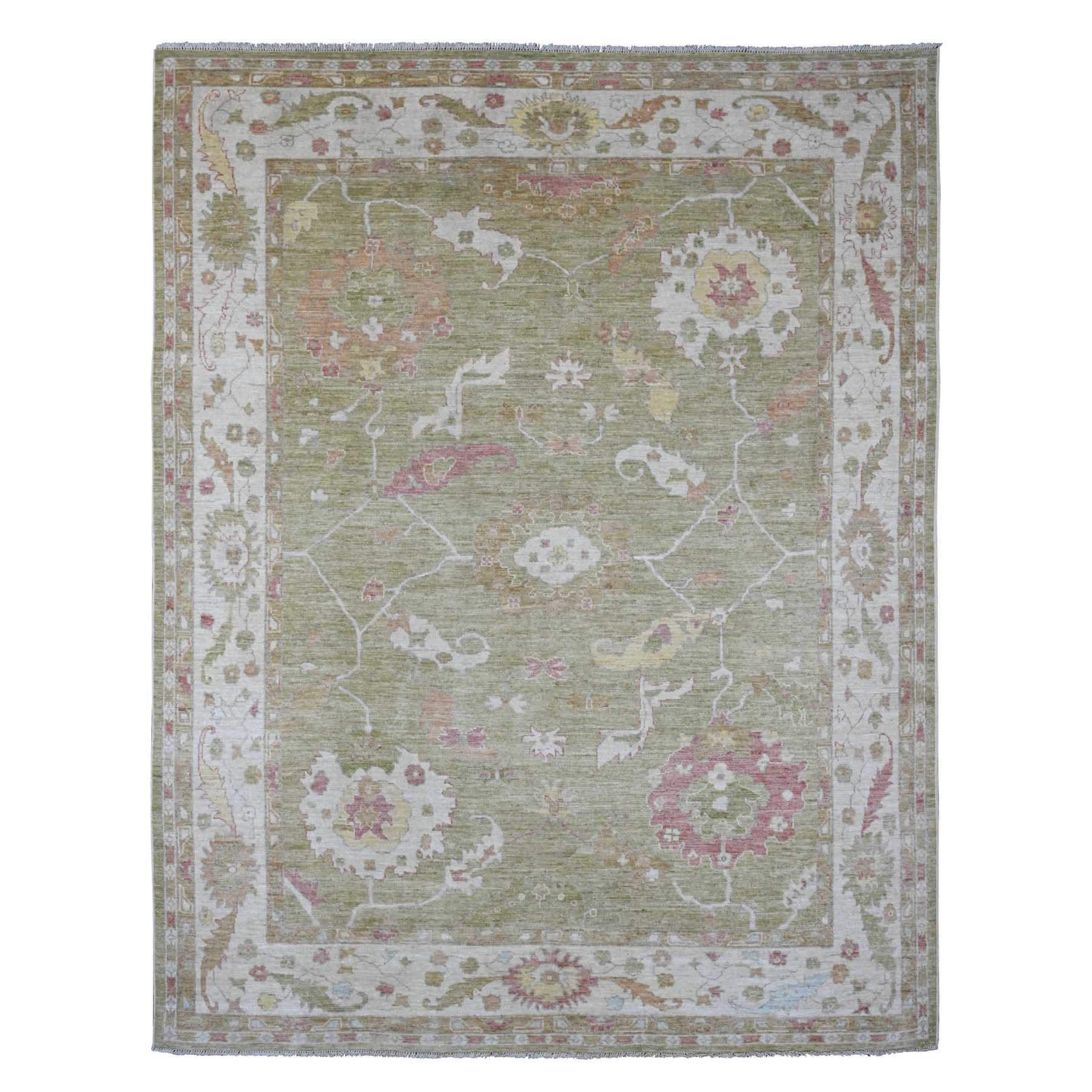 Oushak-And-Peshawar-Hand-Knotted-Rug-100935