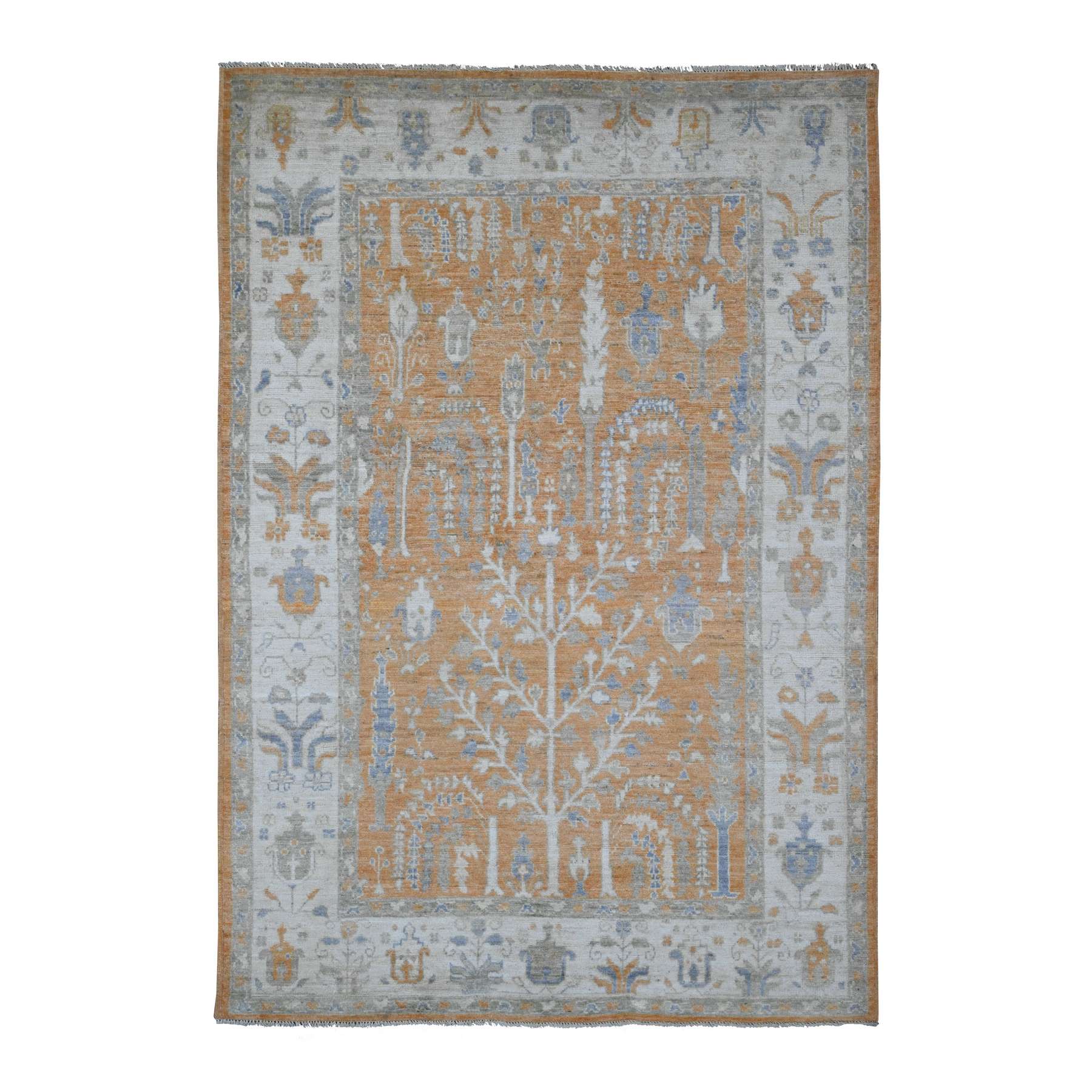 Oushak-And-Peshawar-Hand-Knotted-Rug-101000