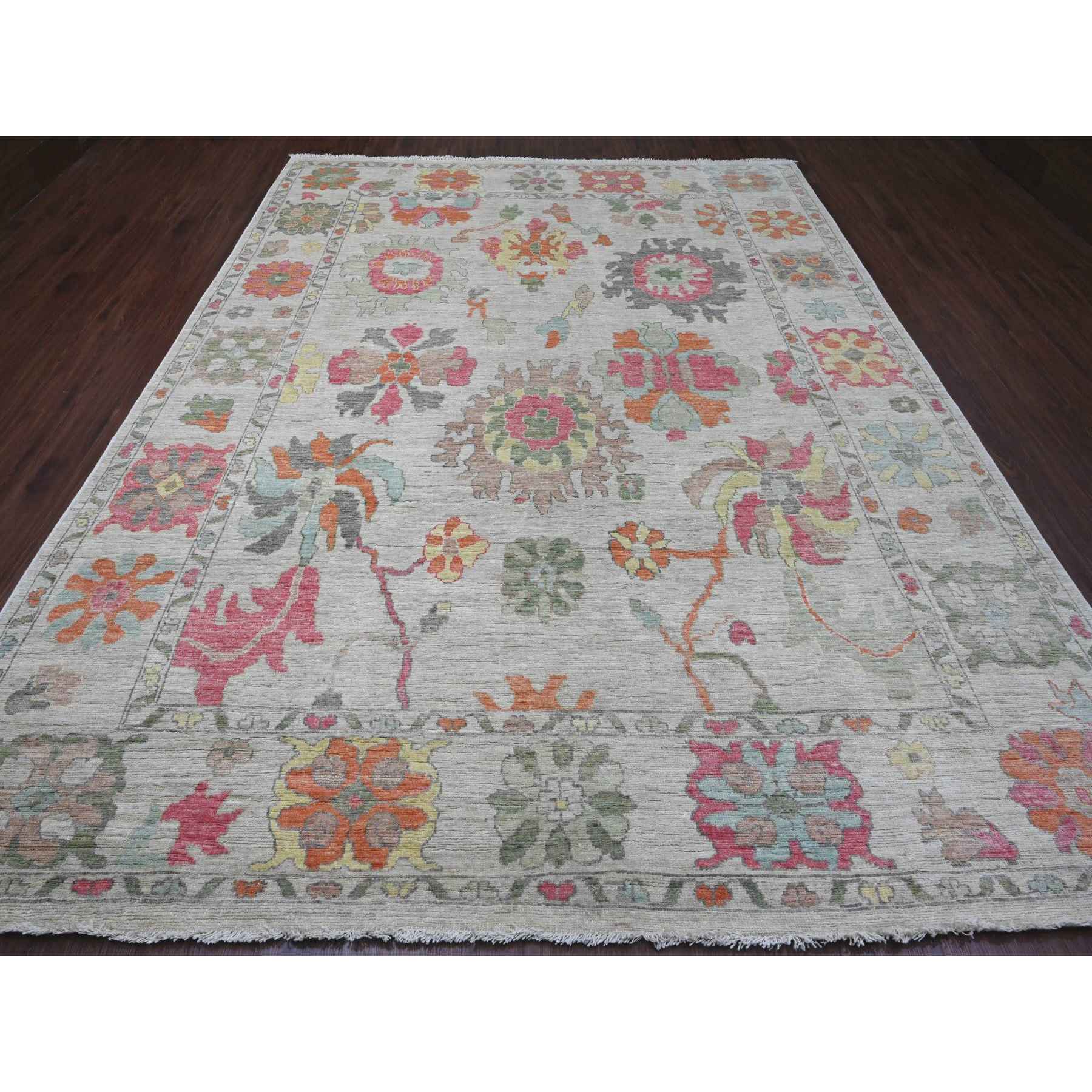 Oushak-And-Peshawar-Hand-Knotted-Rug-101030