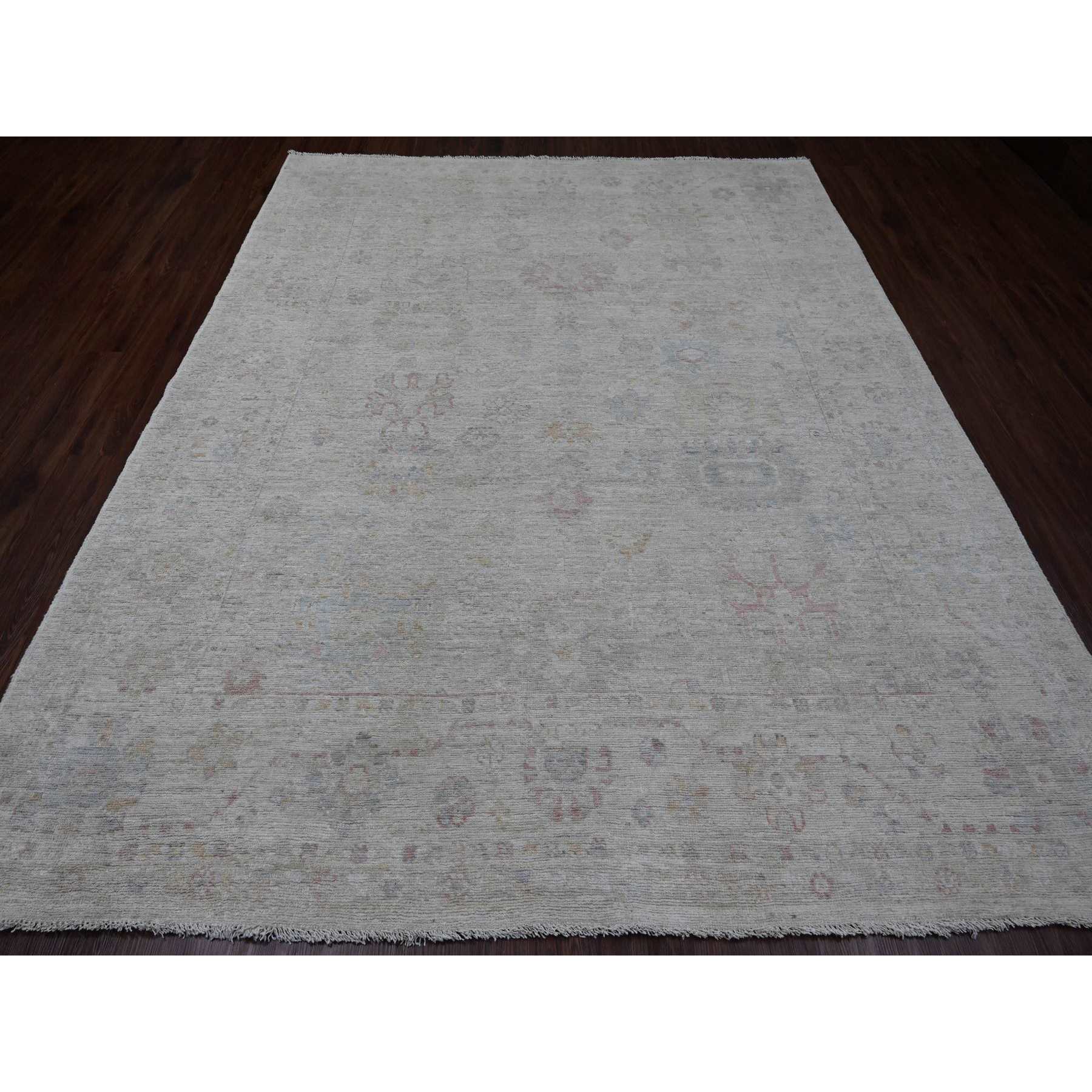 Oushak-And-Peshawar-Hand-Knotted-Rug-101325