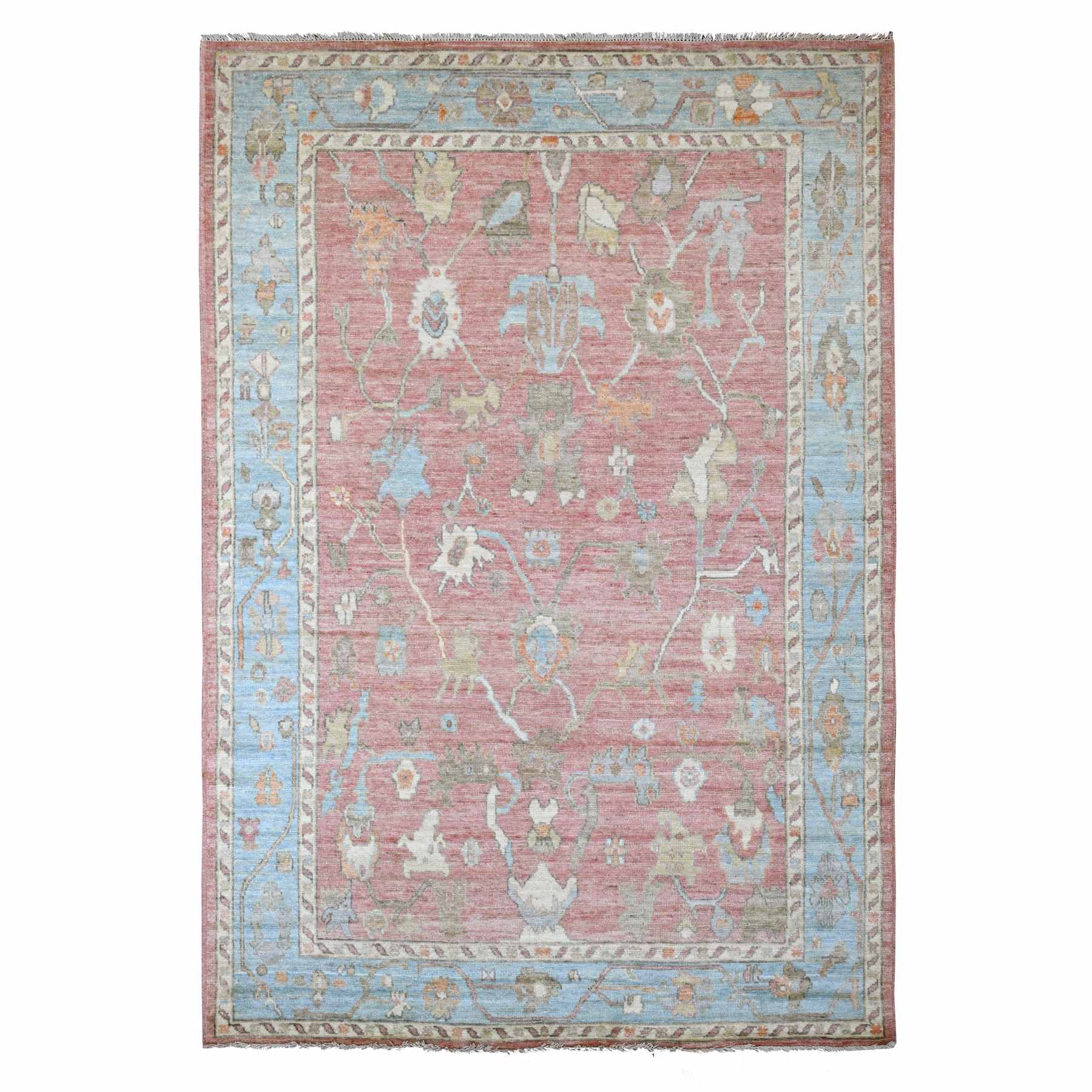 Oushak-And-Peshawar-Hand-Knotted-Rug-102055