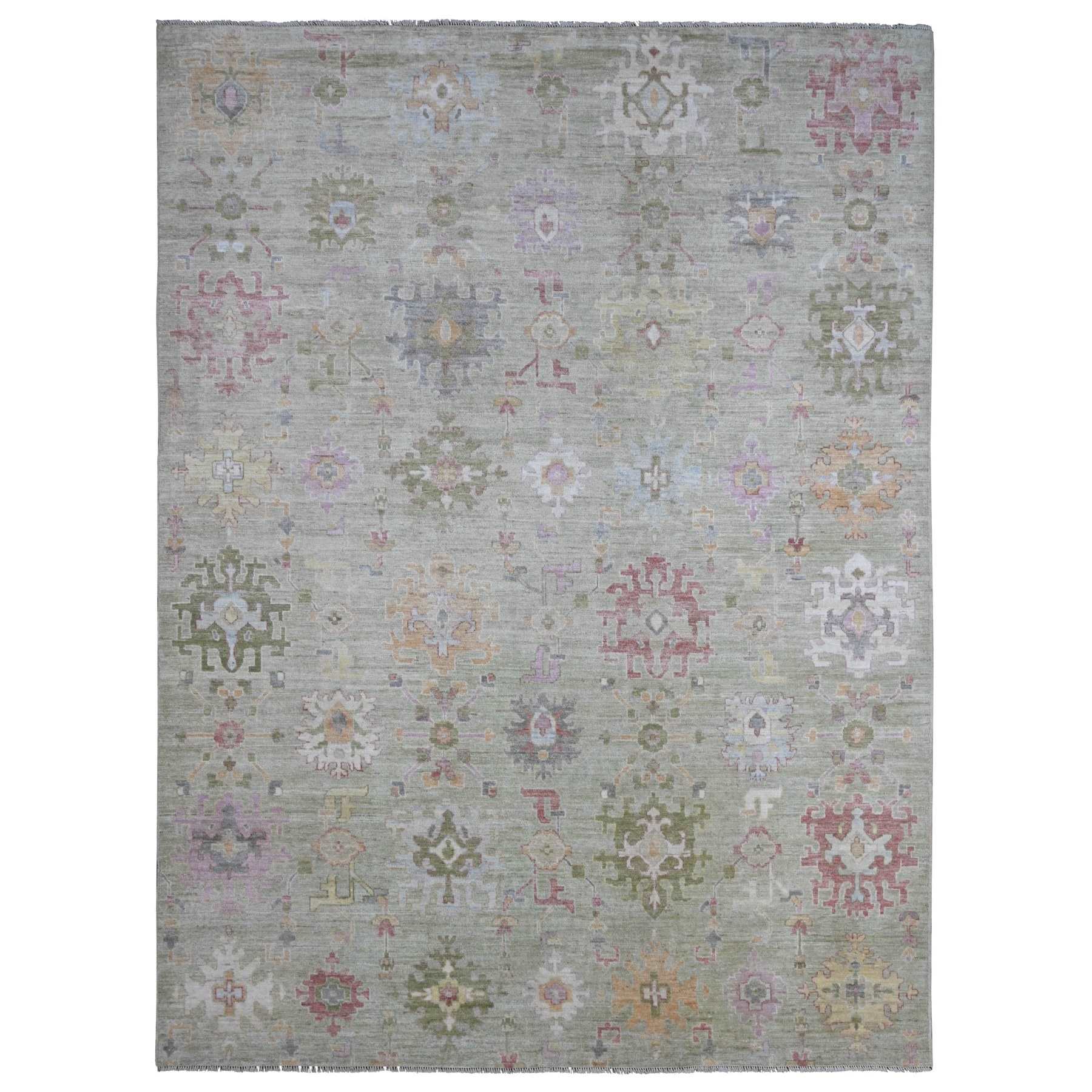 Oushak-And-Peshawar-Hand-Knotted-Rug-102290
