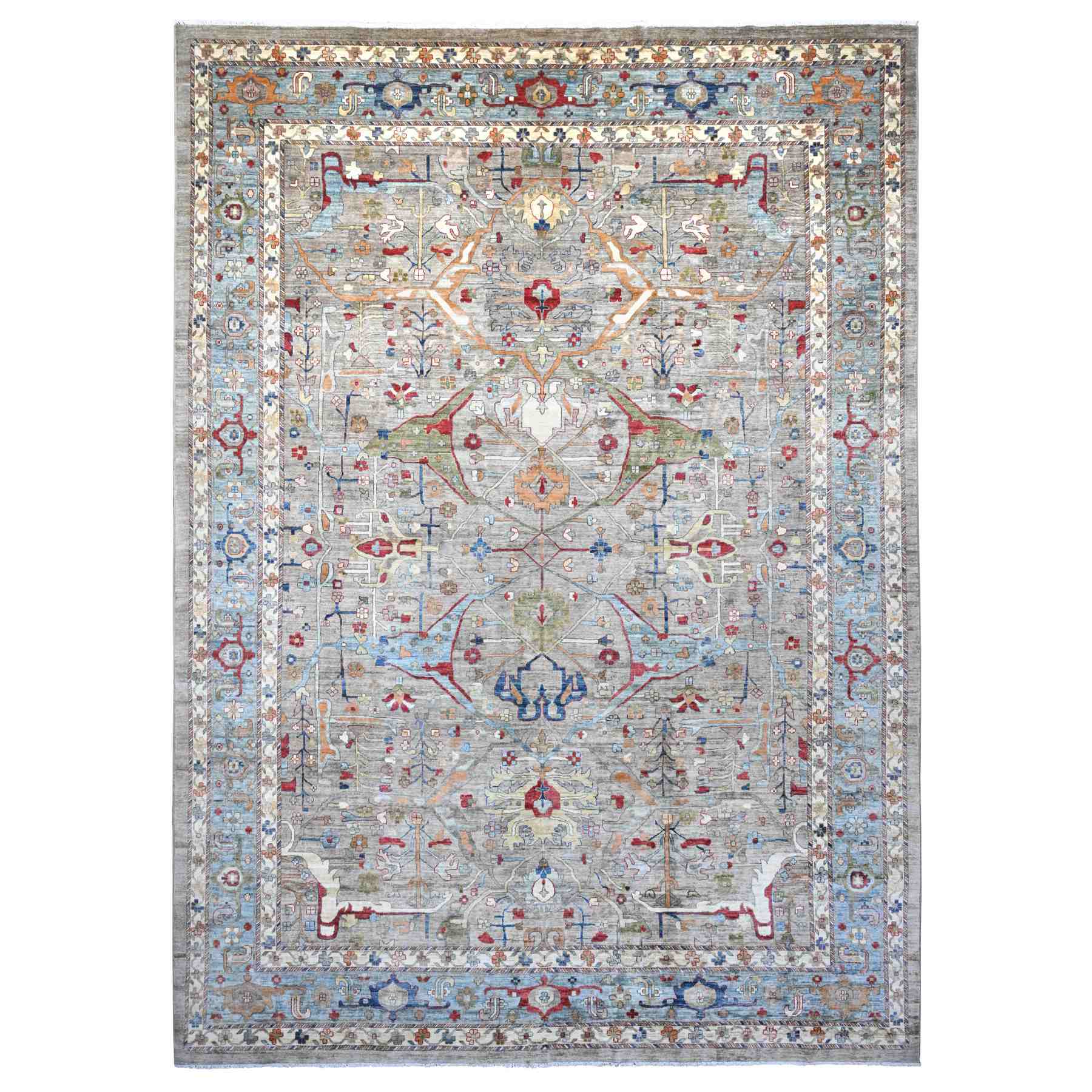 Tribal-Geometric-Hand-Knotted-Rug-100010