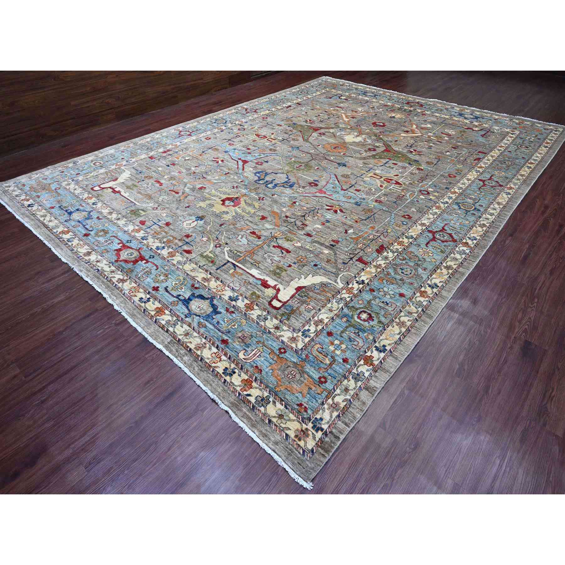 Tribal-Geometric-Hand-Knotted-Rug-100010