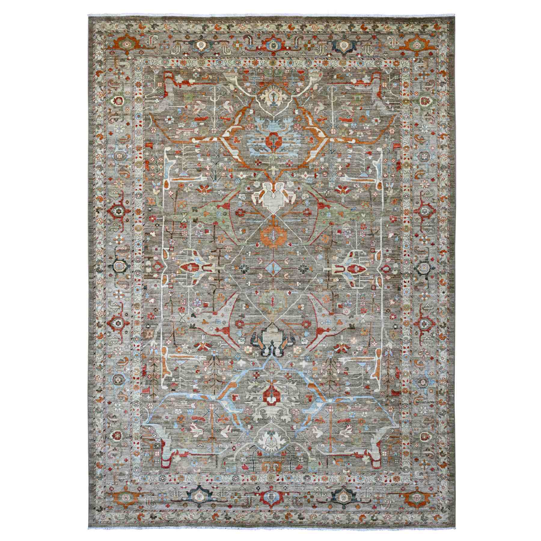 Tribal-Geometric-Hand-Knotted-Rug-100420