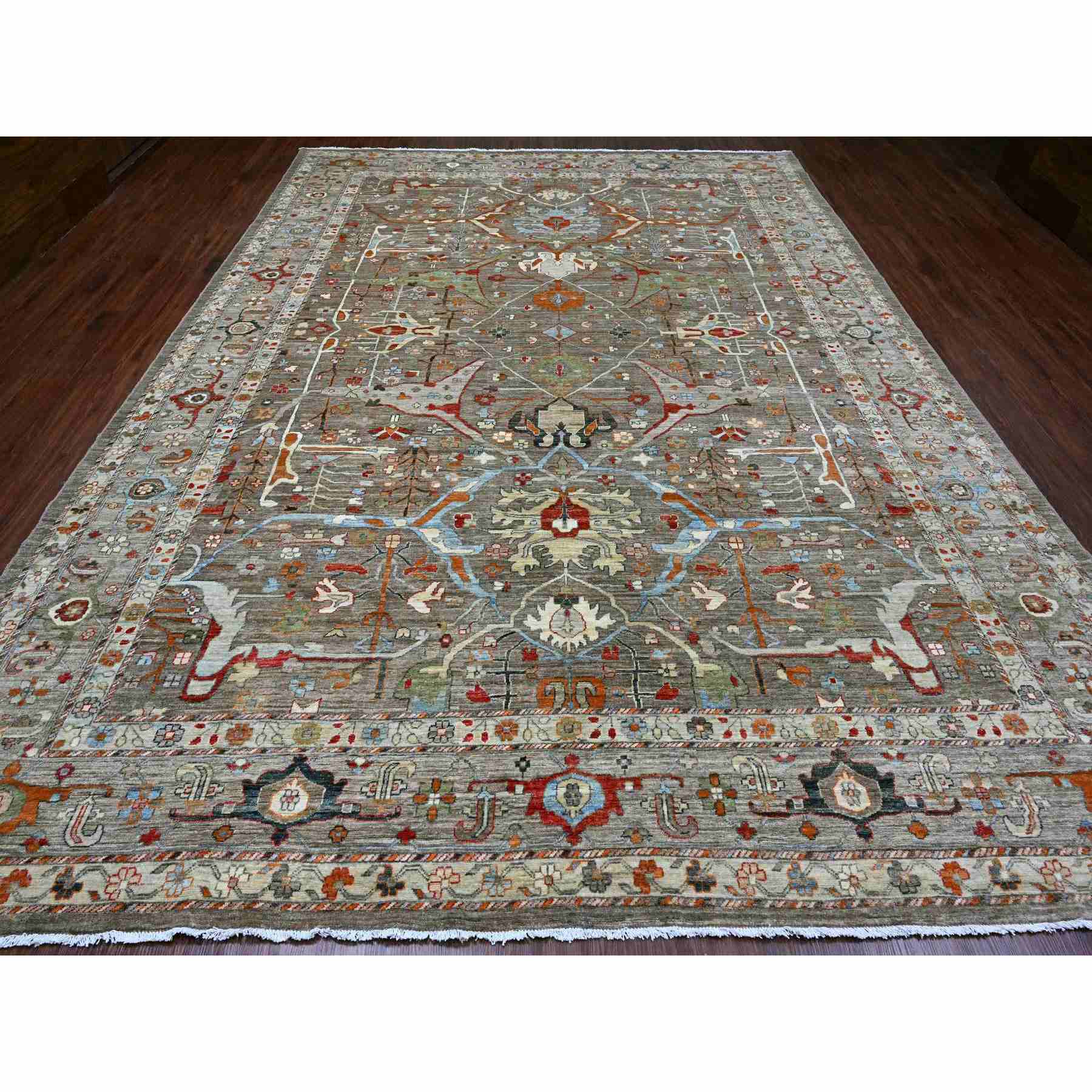 Tribal-Geometric-Hand-Knotted-Rug-100420