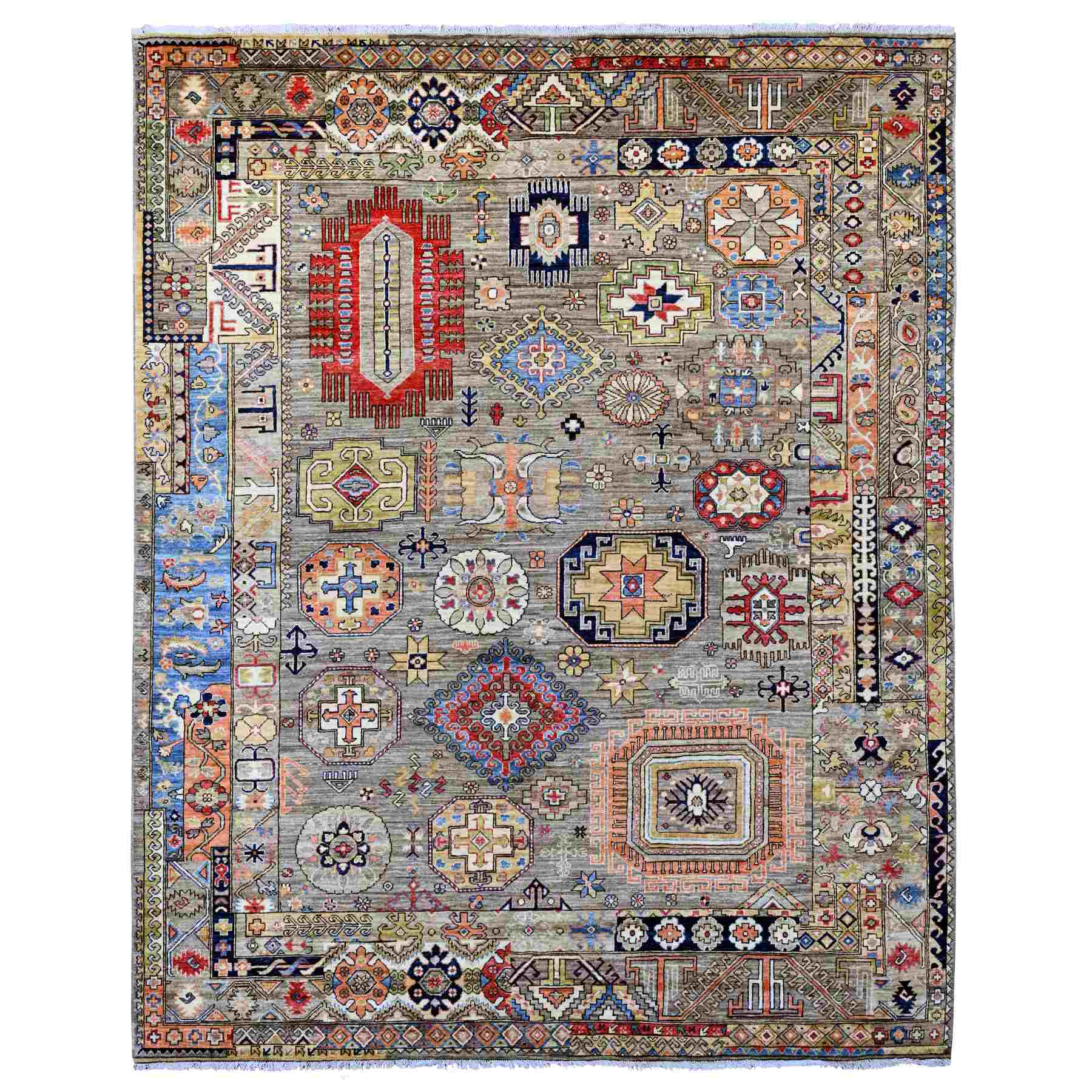 Tribal-Geometric-Hand-Knotted-Rug-100525