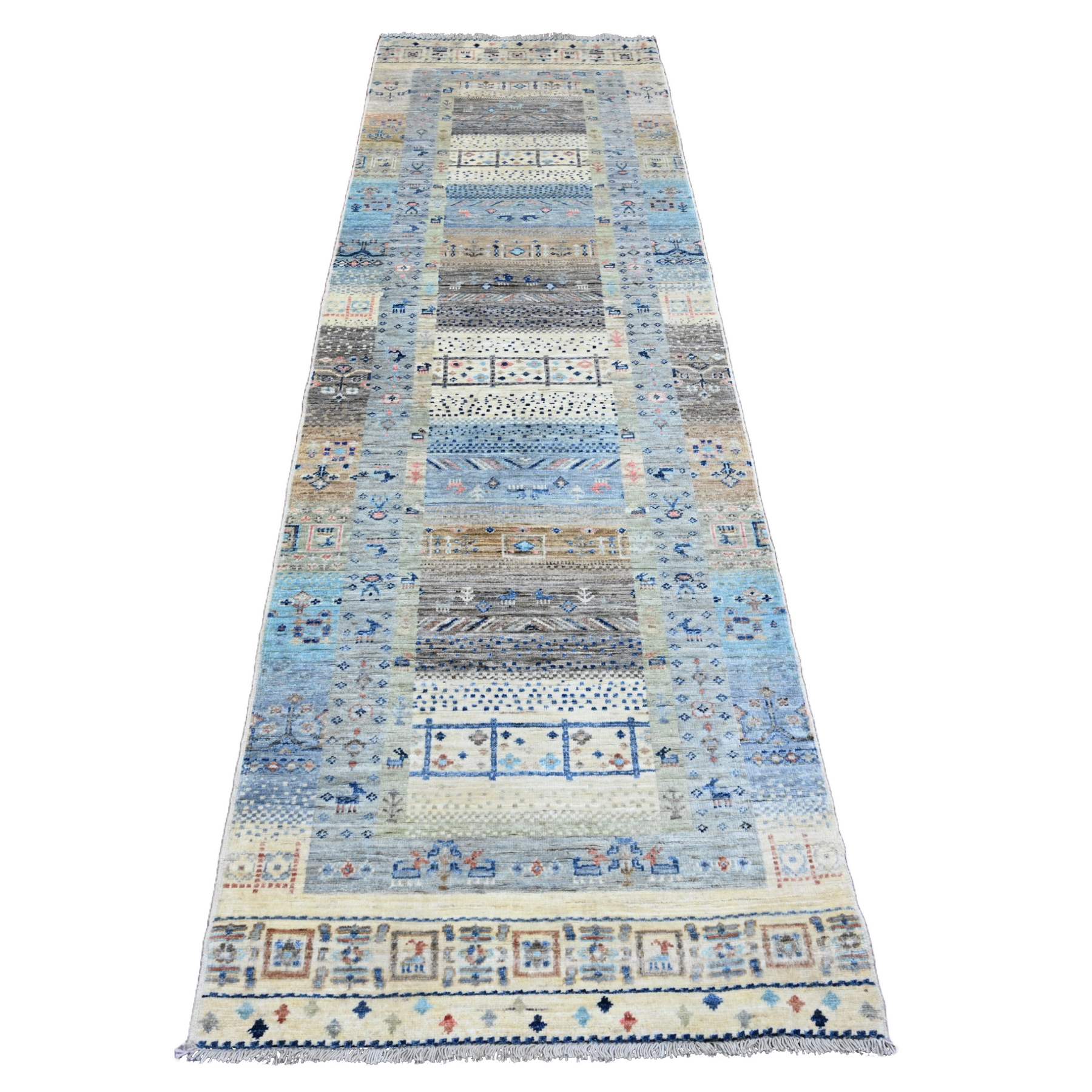 Tribal-Geometric-Hand-Knotted-Rug-100575