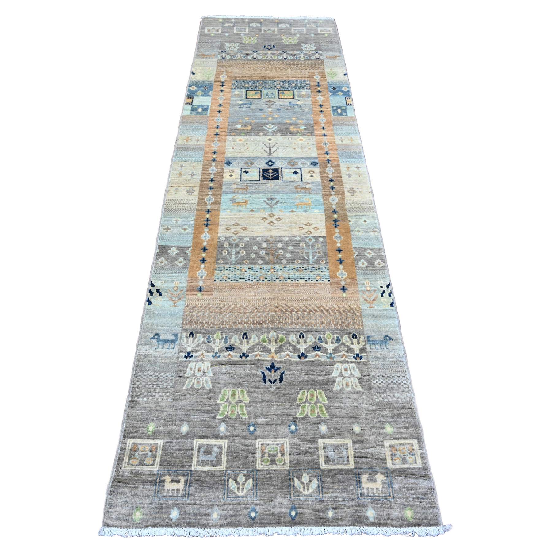 Tribal-Geometric-Hand-Knotted-Rug-100585