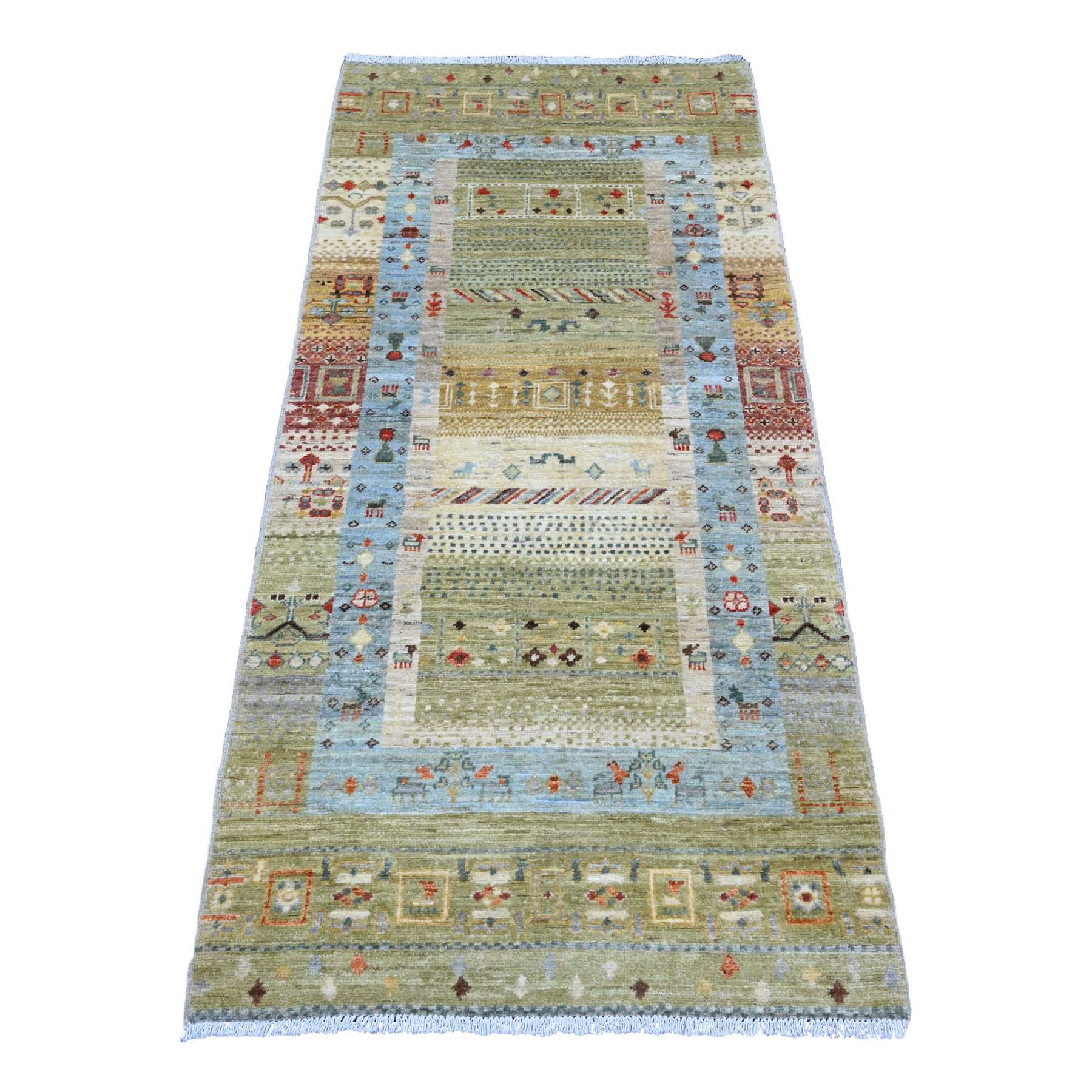Tribal-Geometric-Hand-Knotted-Rug-100595