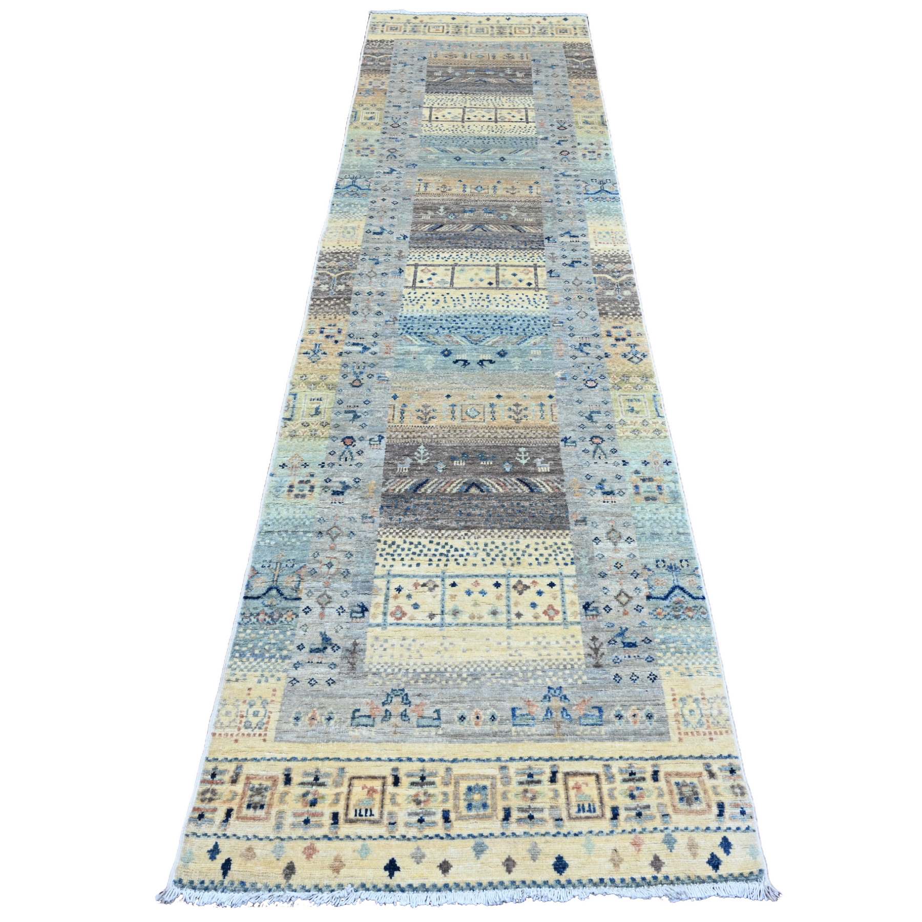 Tribal-Geometric-Hand-Knotted-Rug-100615