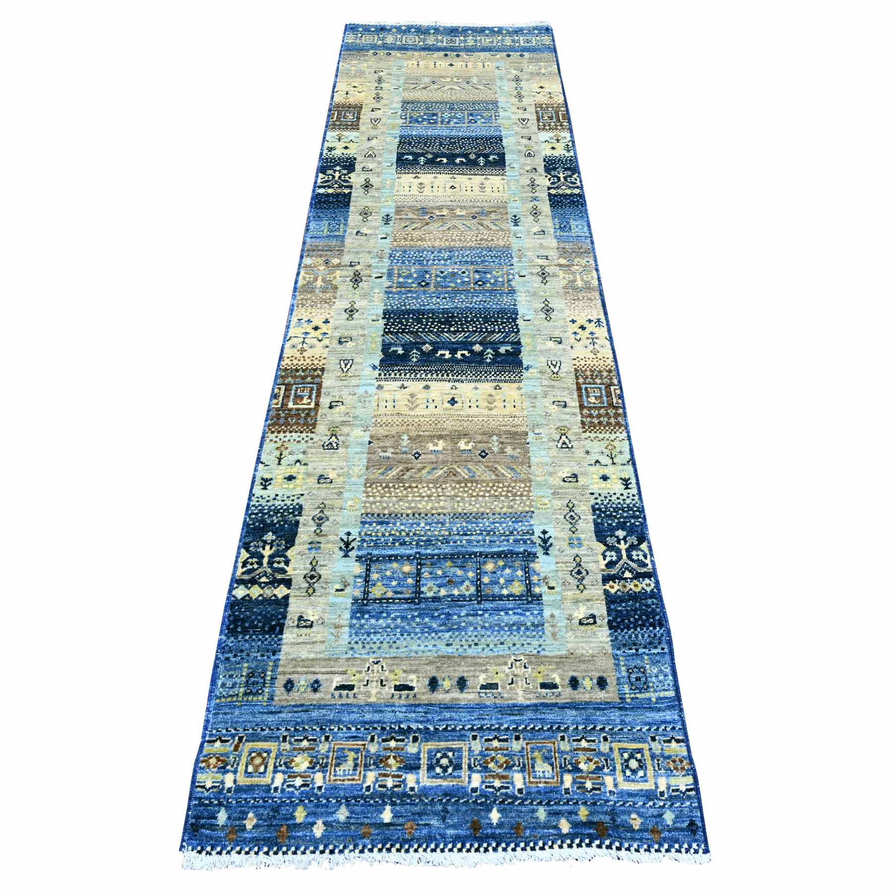 Tribal-Geometric-Hand-Knotted-Rug-100625