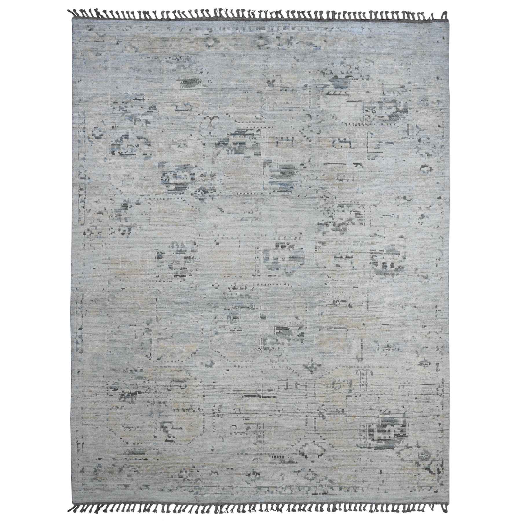 Tribal-Geometric-Hand-Knotted-Rug-100730