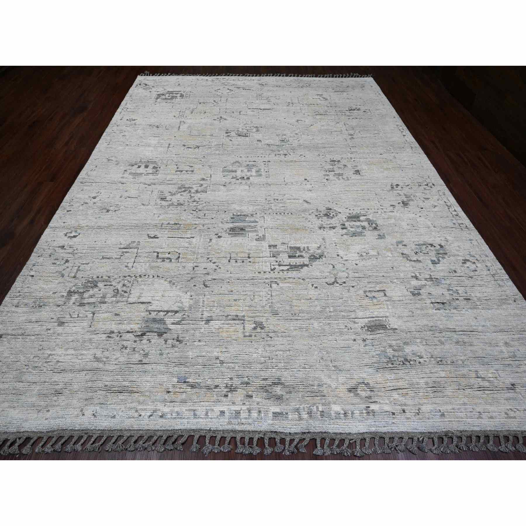 Tribal-Geometric-Hand-Knotted-Rug-100730