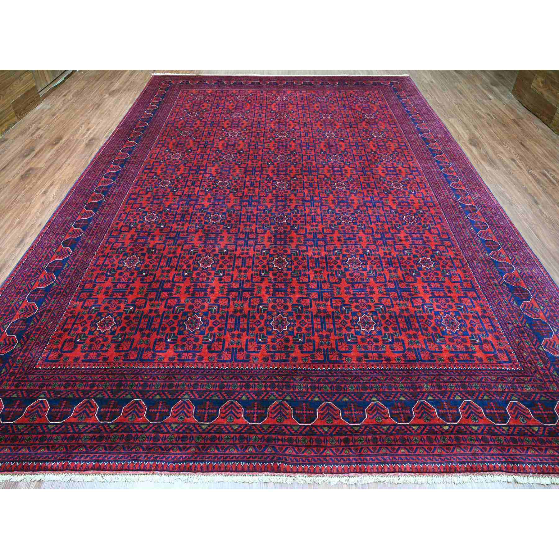 Tribal-Geometric-Hand-Knotted-Rug-101950