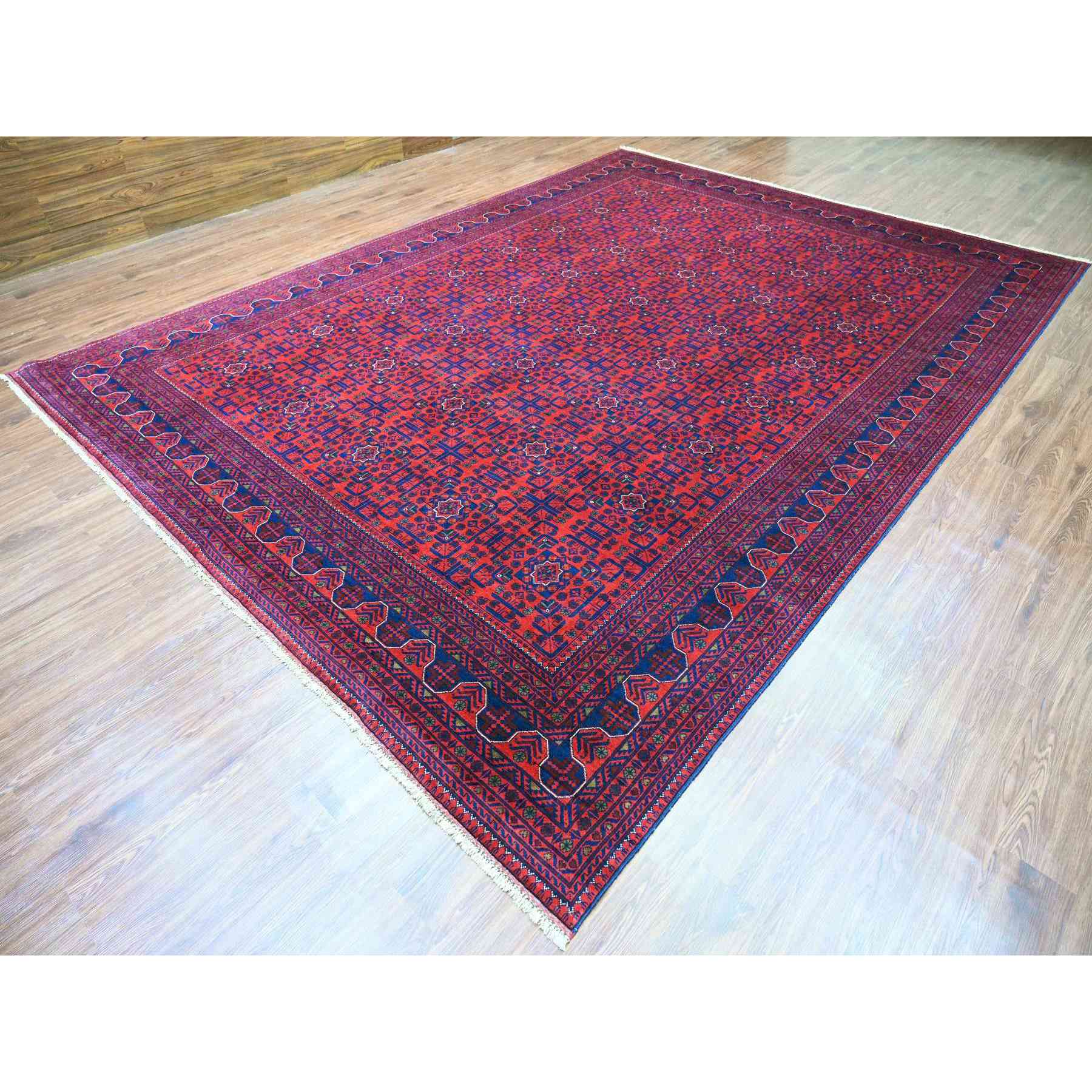 Tribal-Geometric-Hand-Knotted-Rug-101950