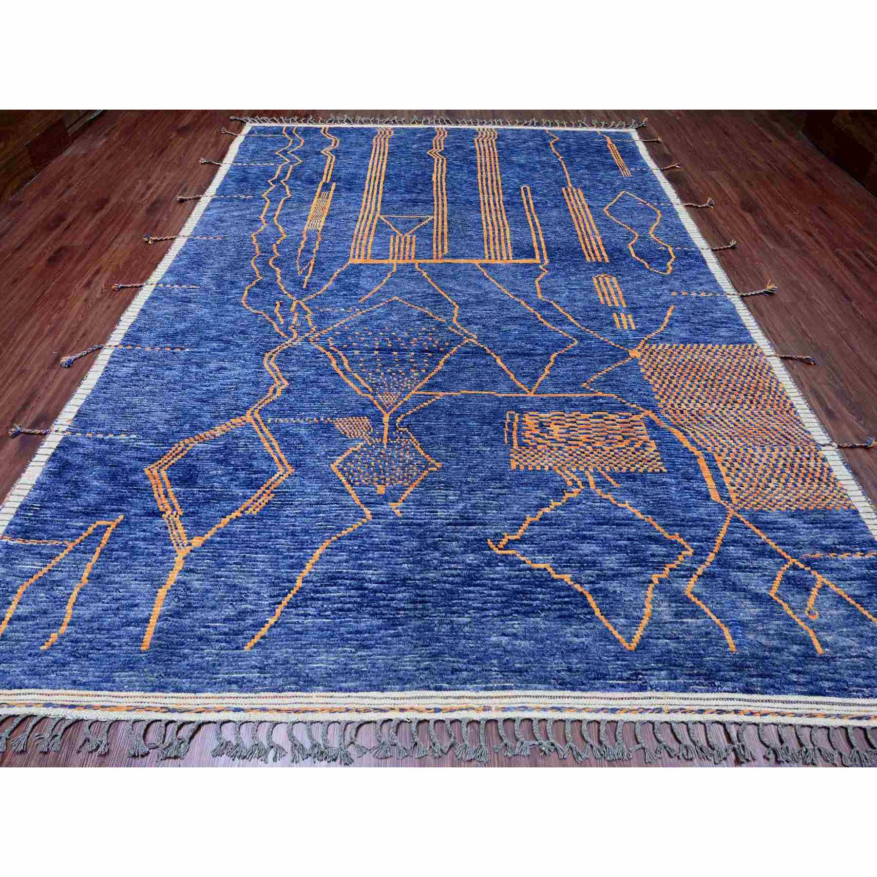 Tribal-Geometric-Hand-Knotted-Rug-102090