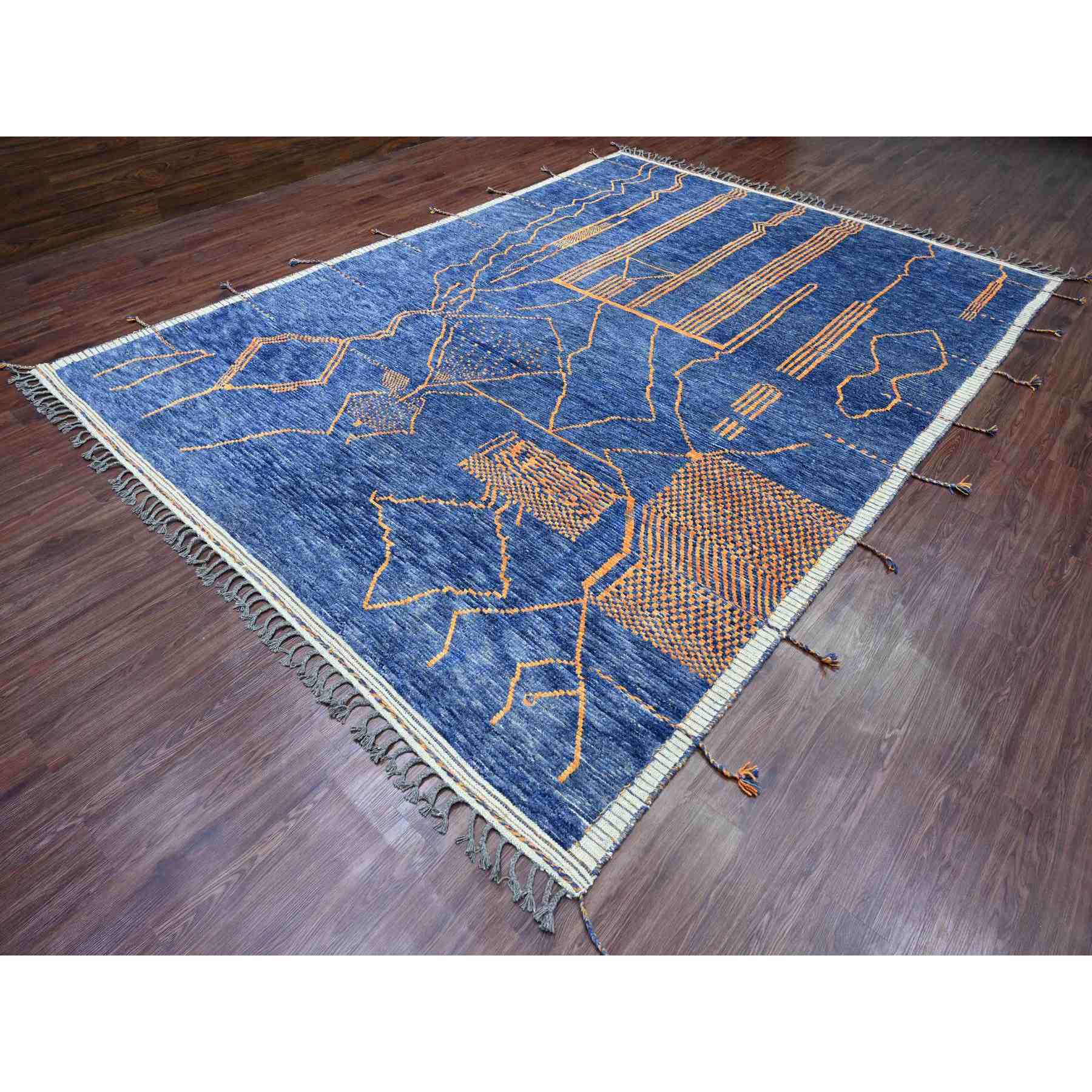 Tribal-Geometric-Hand-Knotted-Rug-102090