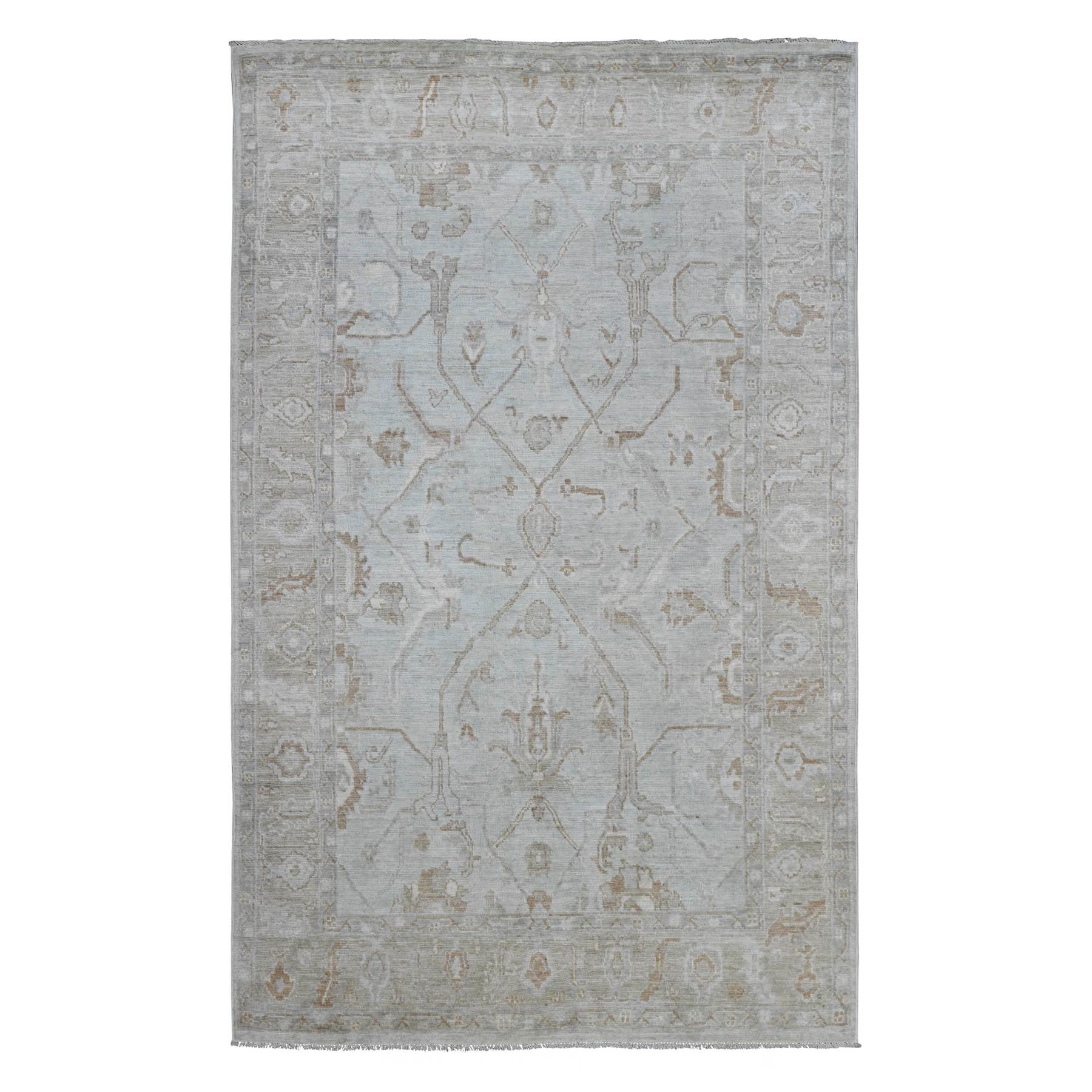 Oushak-And-Peshawar-Hand-Knotted-Rug-103880