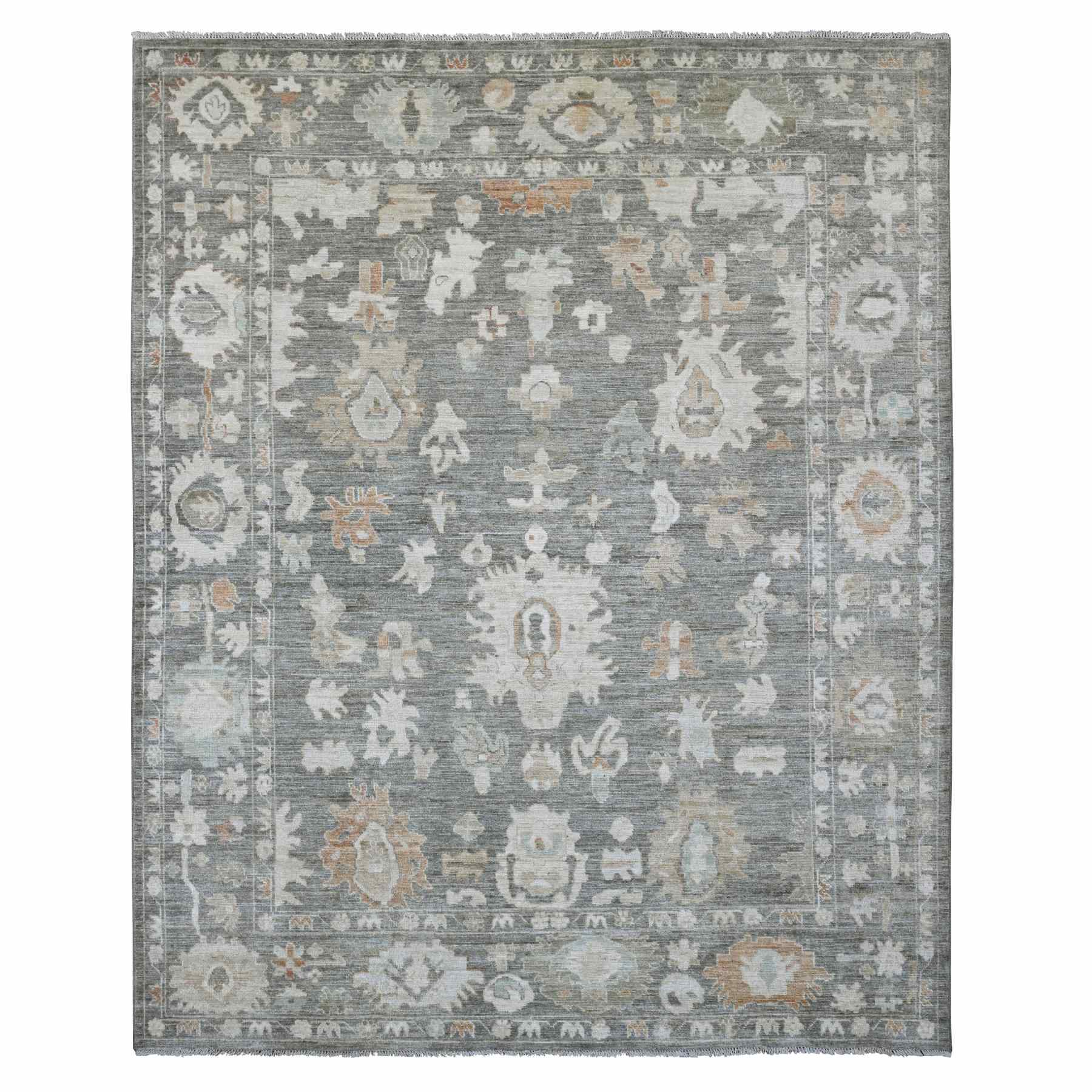 Oushak-And-Peshawar-Hand-Knotted-Rug-104195