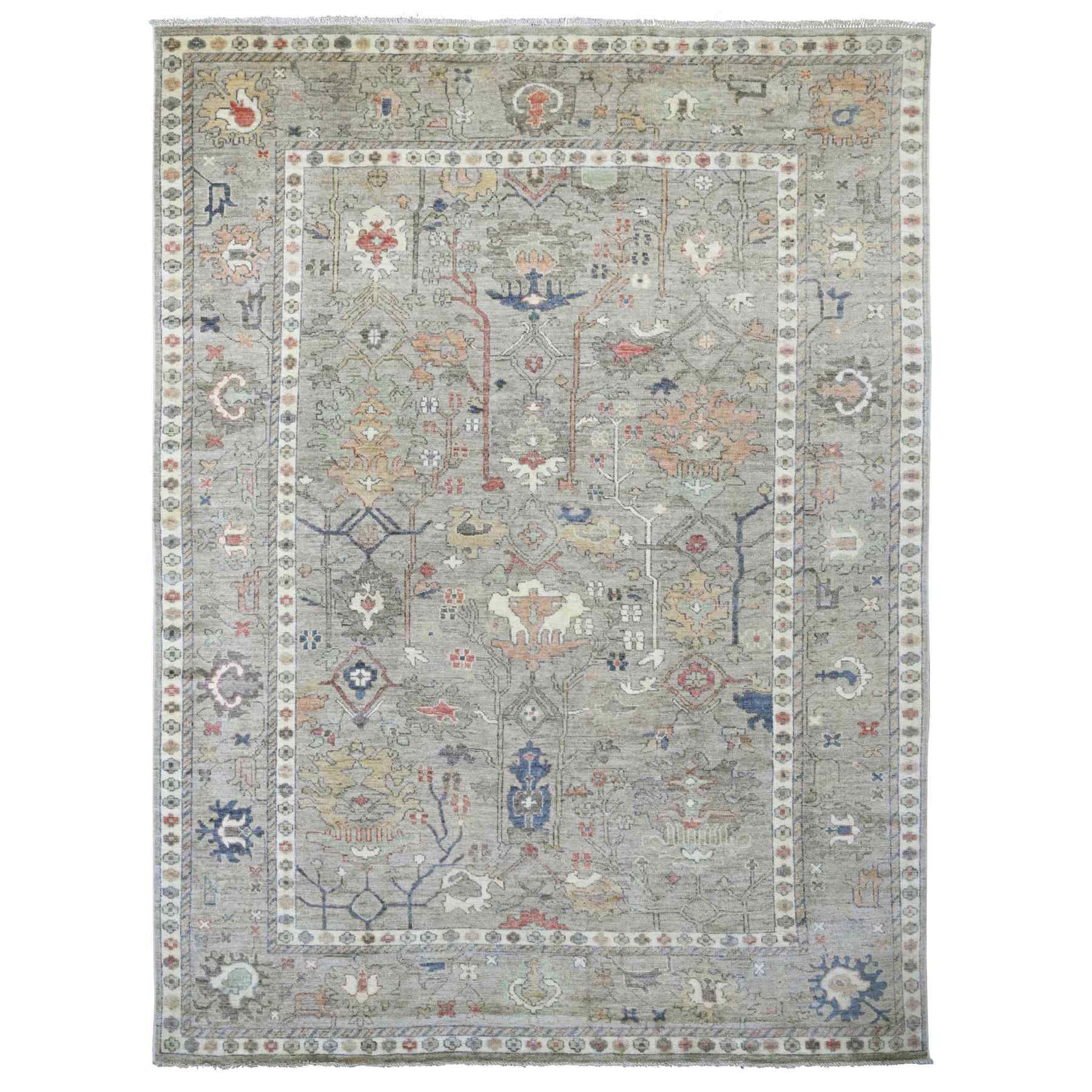 Oushak-And-Peshawar-Hand-Knotted-Rug-104210