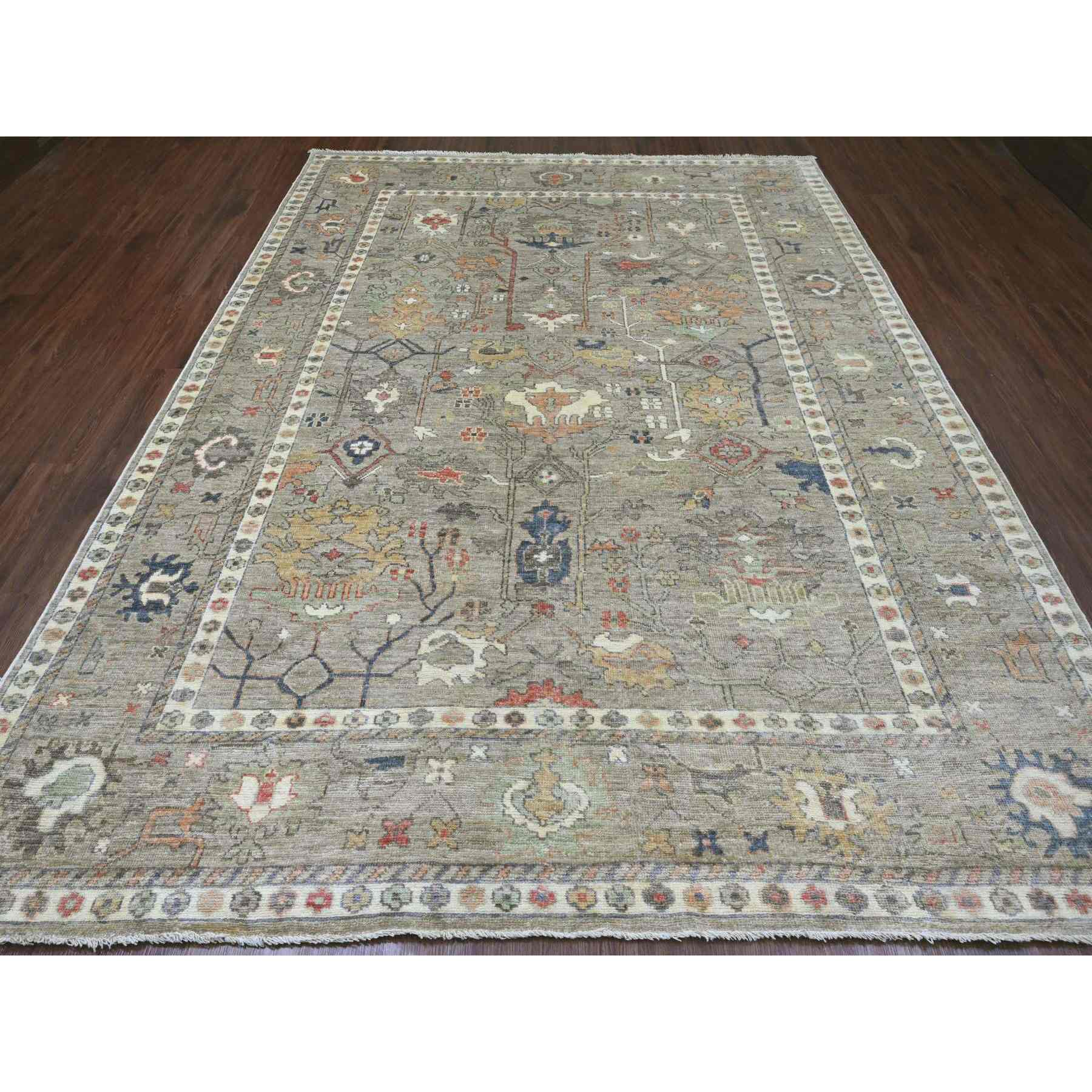 Oushak-And-Peshawar-Hand-Knotted-Rug-104210