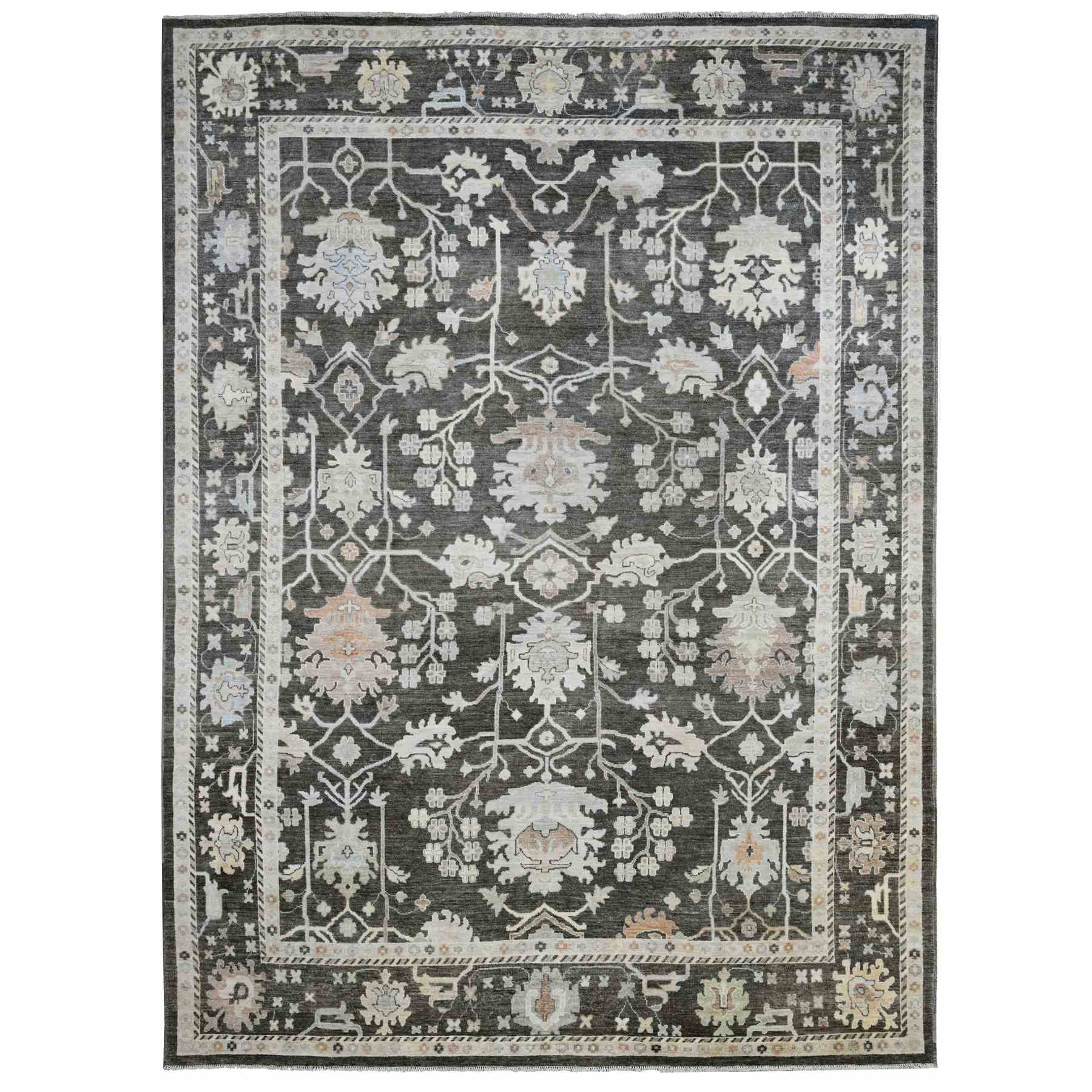 Oushak-And-Peshawar-Hand-Knotted-Rug-104220