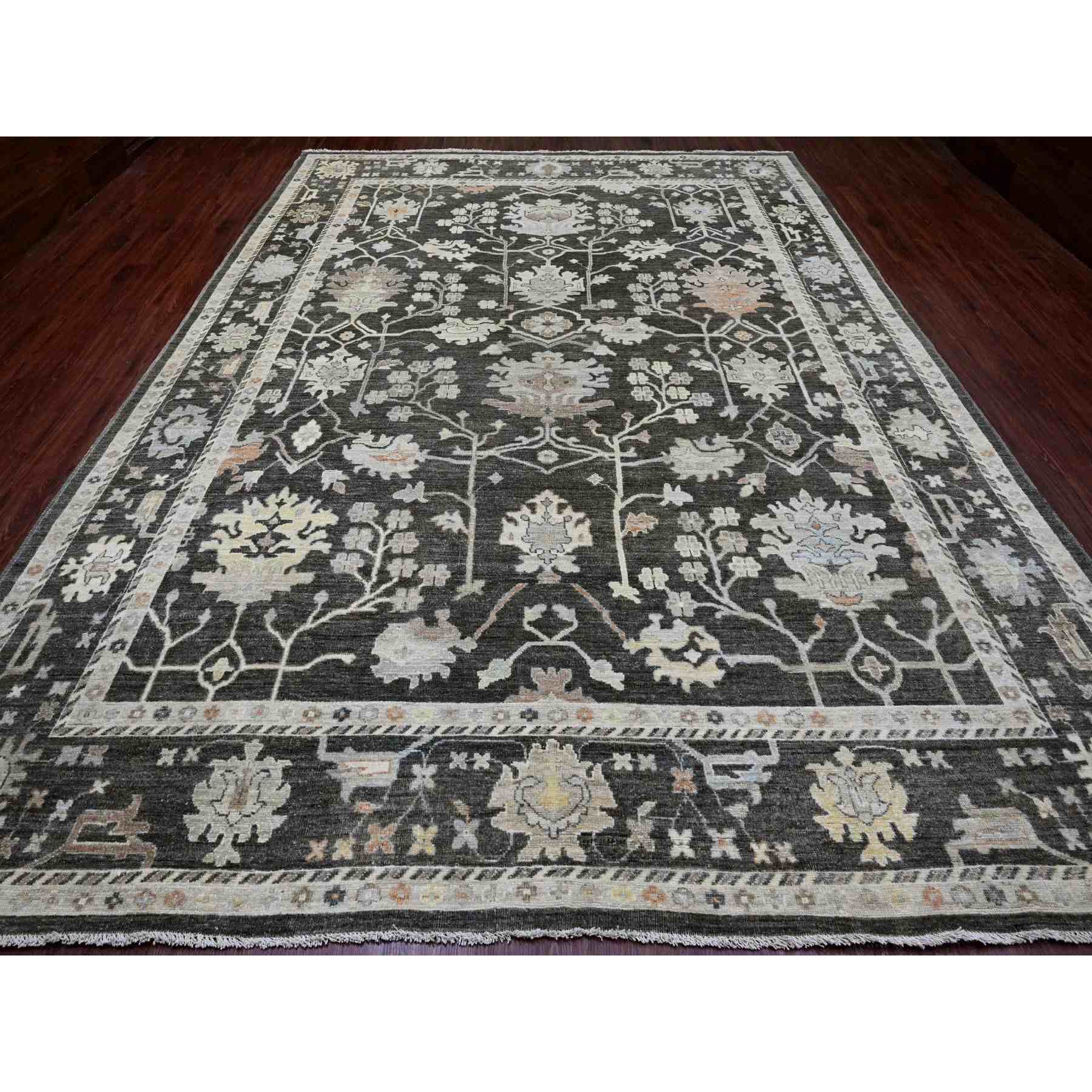 Oushak-And-Peshawar-Hand-Knotted-Rug-104220