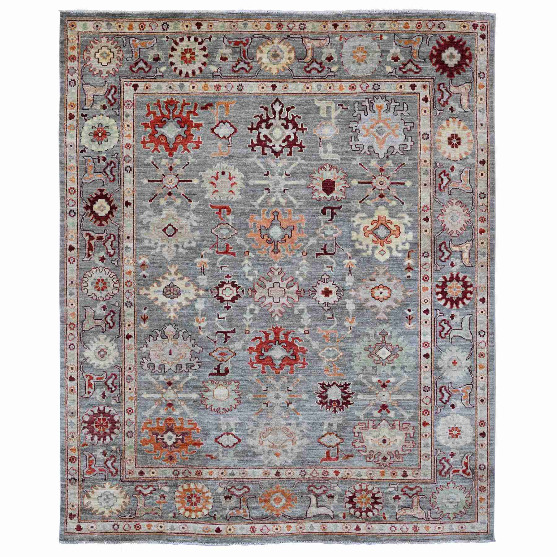 Oushak-And-Peshawar-Hand-Knotted-Rug-104360