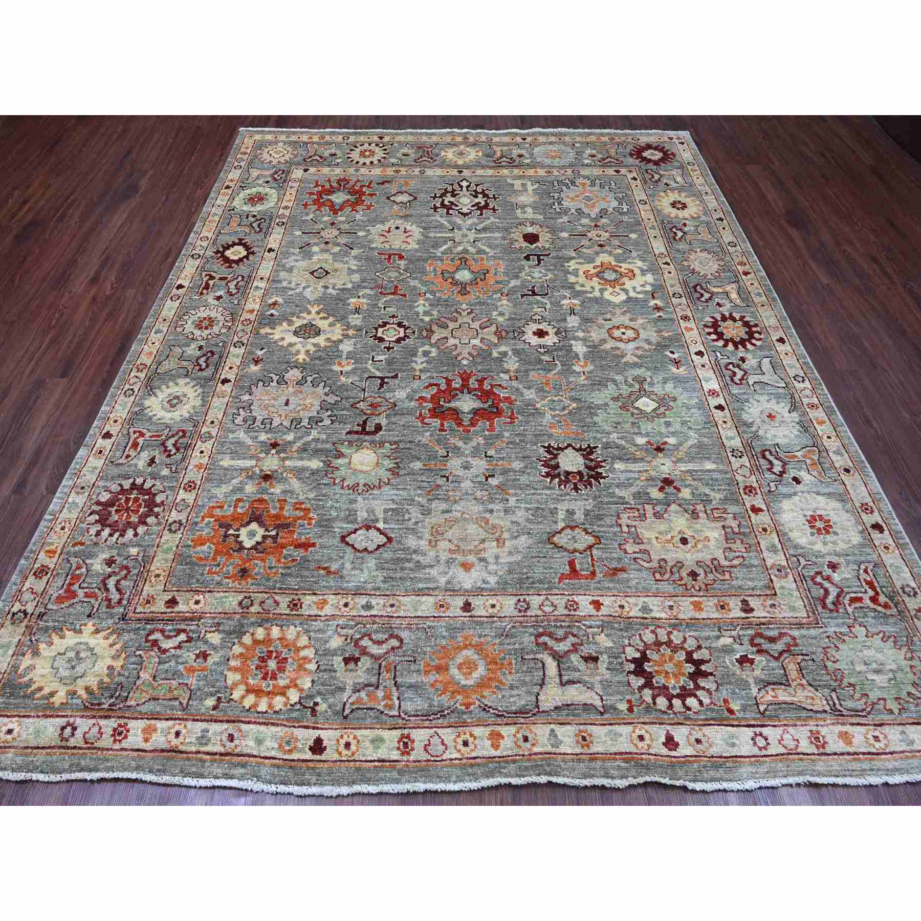 Oushak-And-Peshawar-Hand-Knotted-Rug-104360