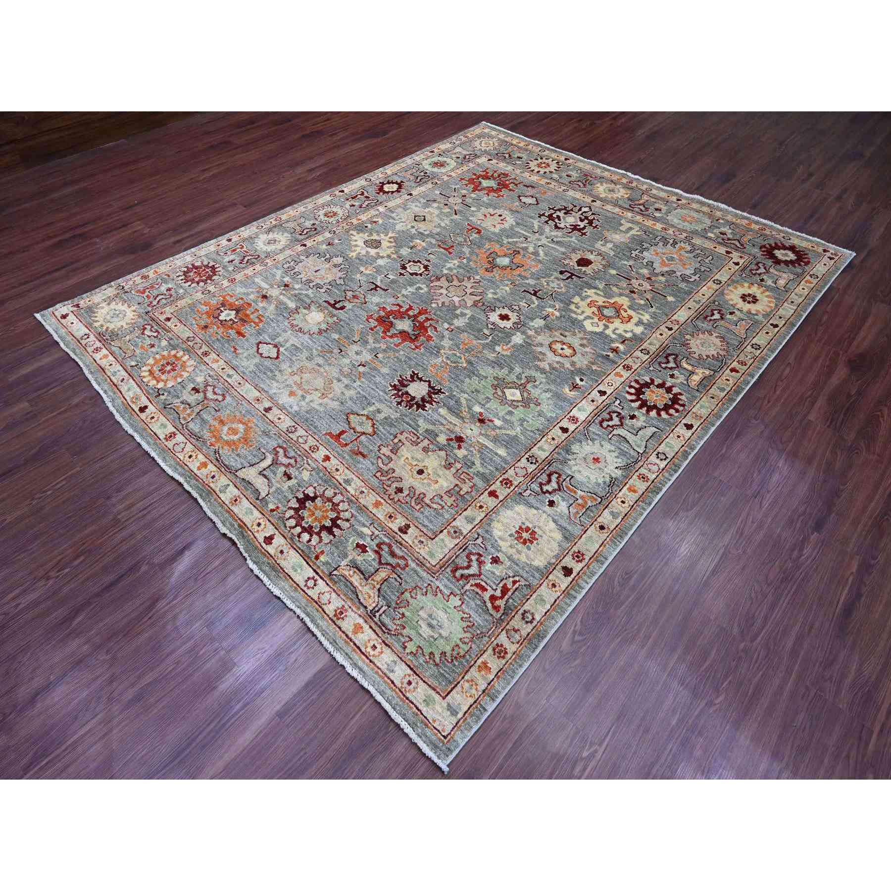 Oushak-And-Peshawar-Hand-Knotted-Rug-104360