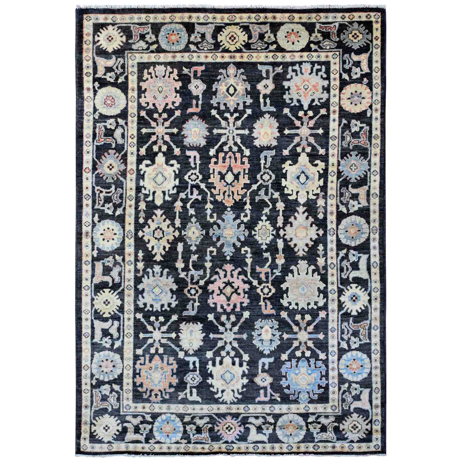 Oushak-And-Peshawar-Hand-Knotted-Rug-104370