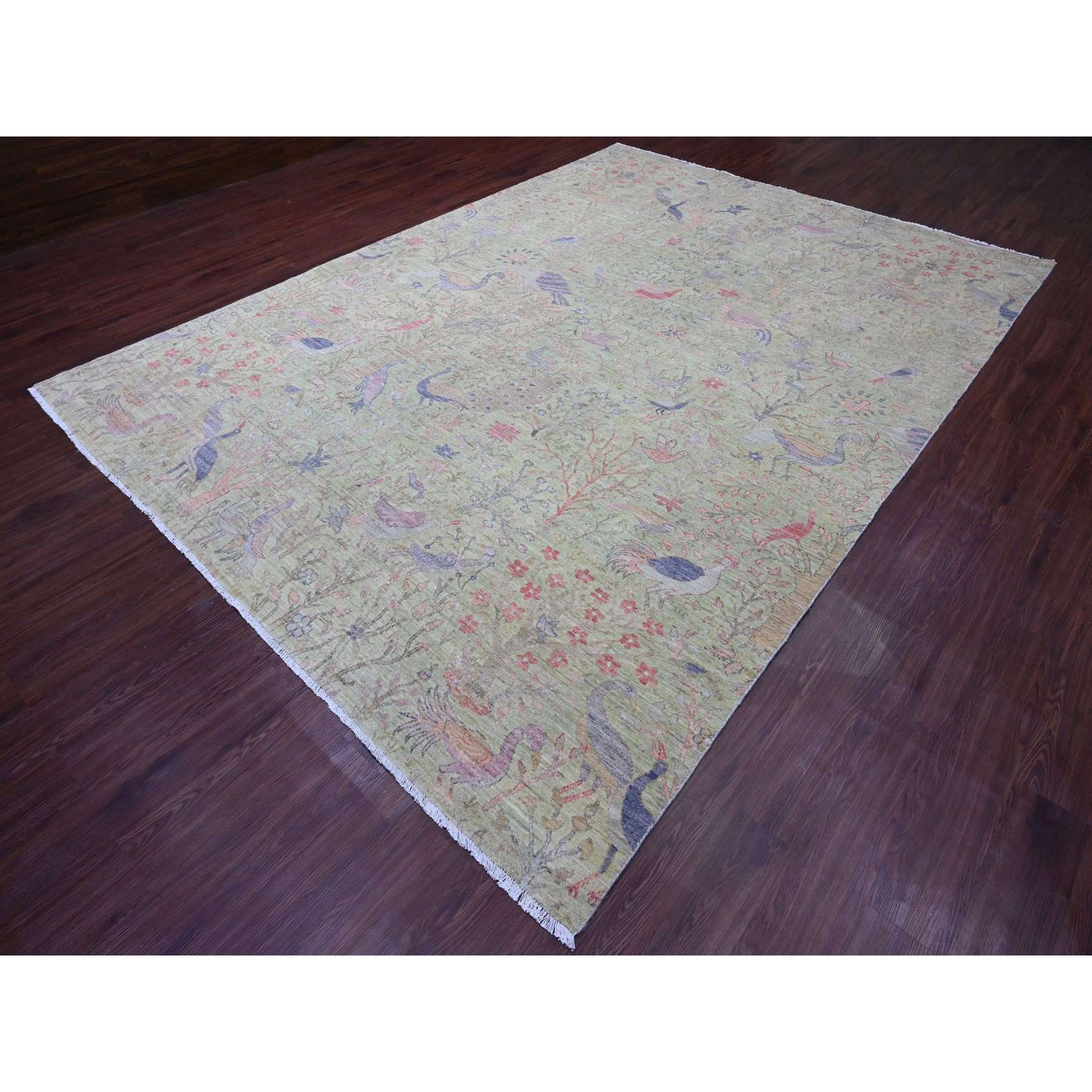 Oushak-And-Peshawar-Hand-Knotted-Rug-104445