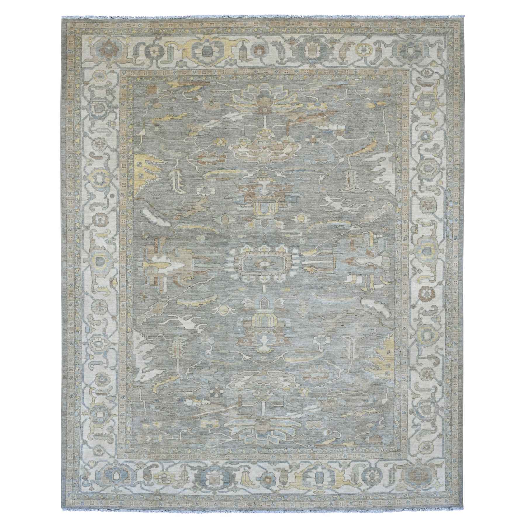 Oushak-And-Peshawar-Hand-Knotted-Rug-104955