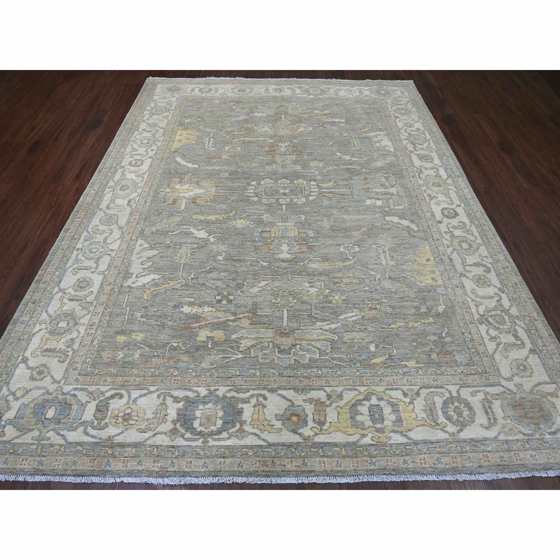 Oushak-And-Peshawar-Hand-Knotted-Rug-104955
