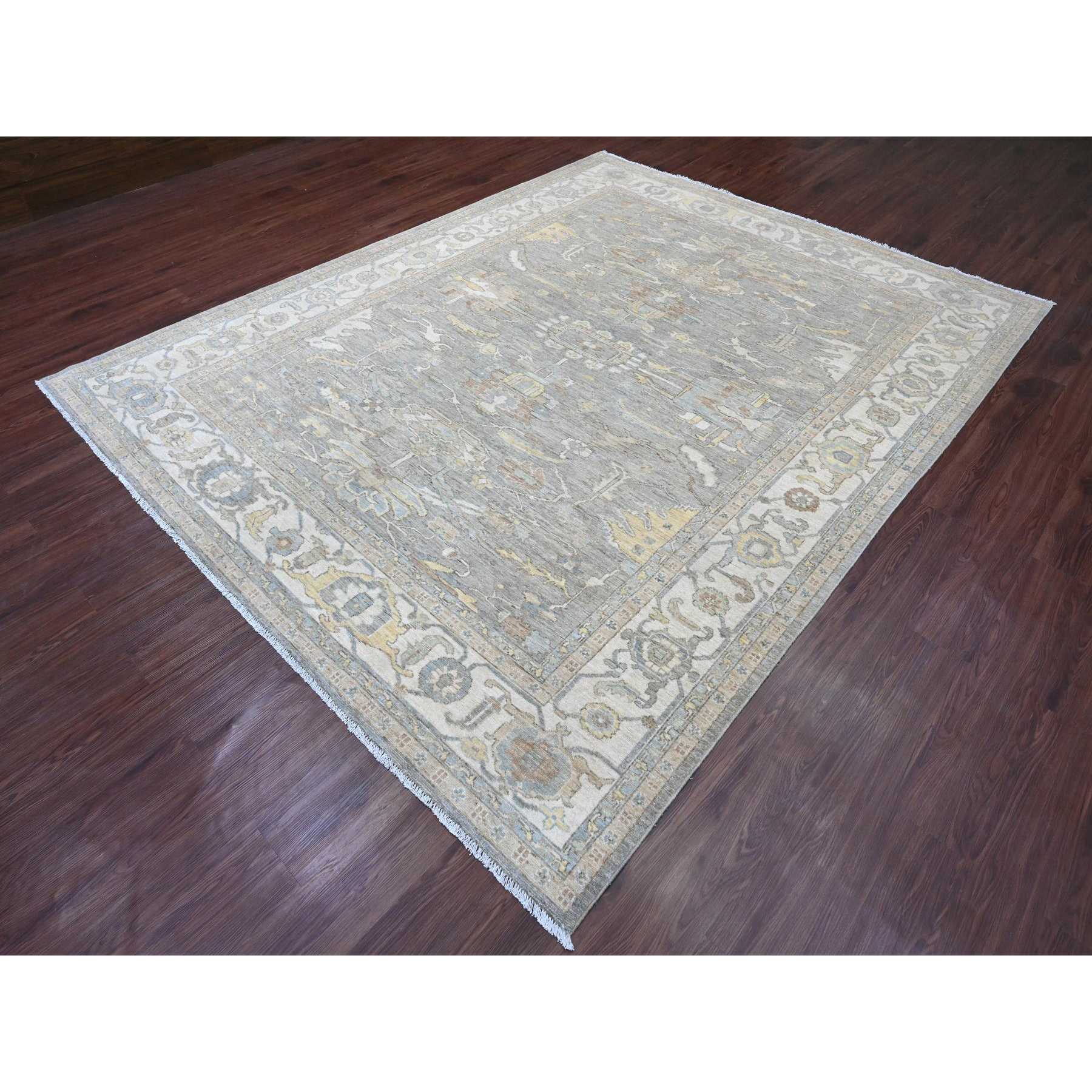 Oushak-And-Peshawar-Hand-Knotted-Rug-104955