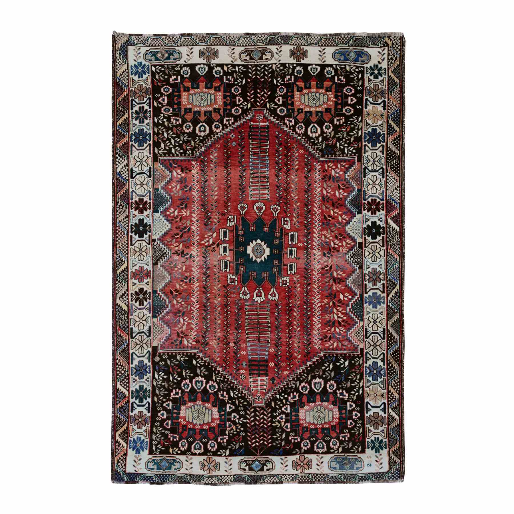 Overdyed-Vintage-Hand-Knotted-Rug-103255
