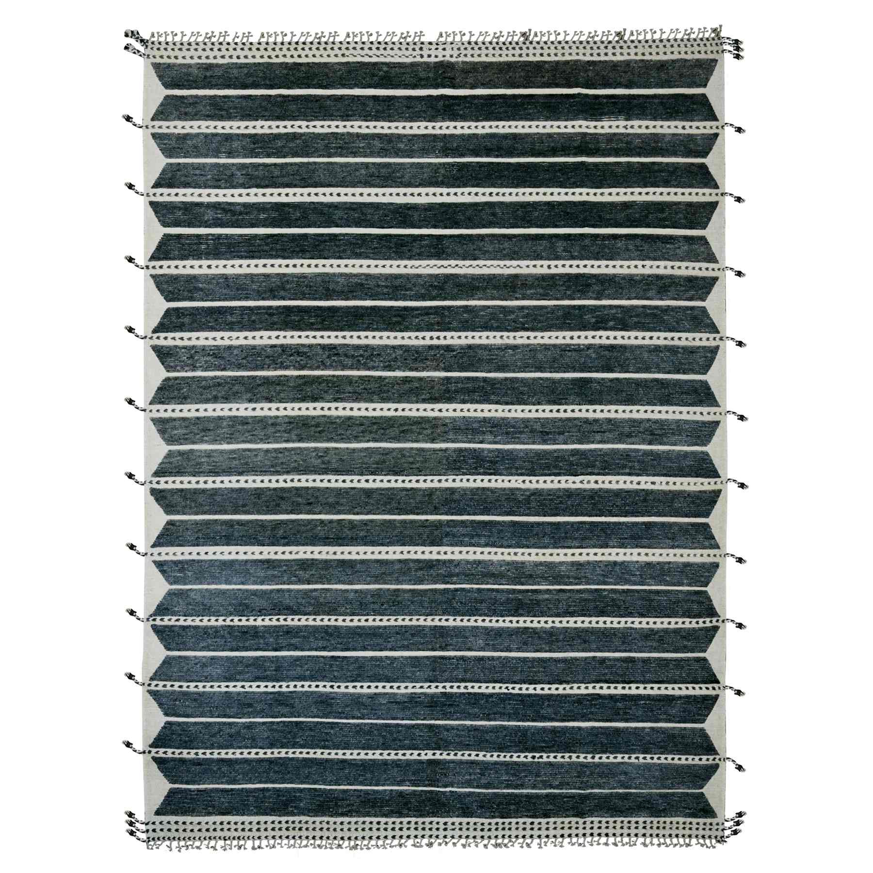 Tribal-Geometric-Hand-Knotted-Rug-102615