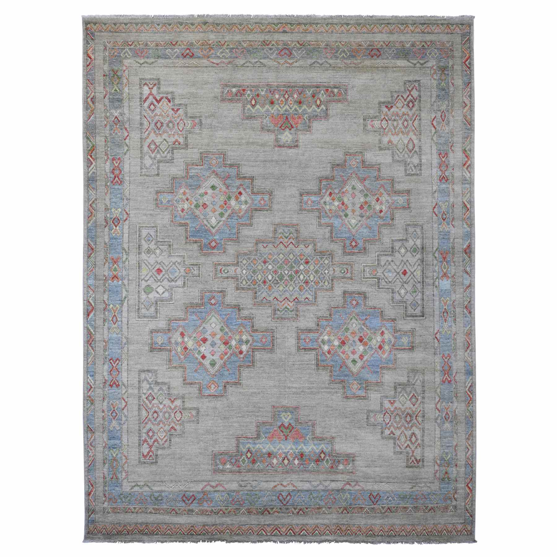 Tribal-Geometric-Hand-Knotted-Rug-103180