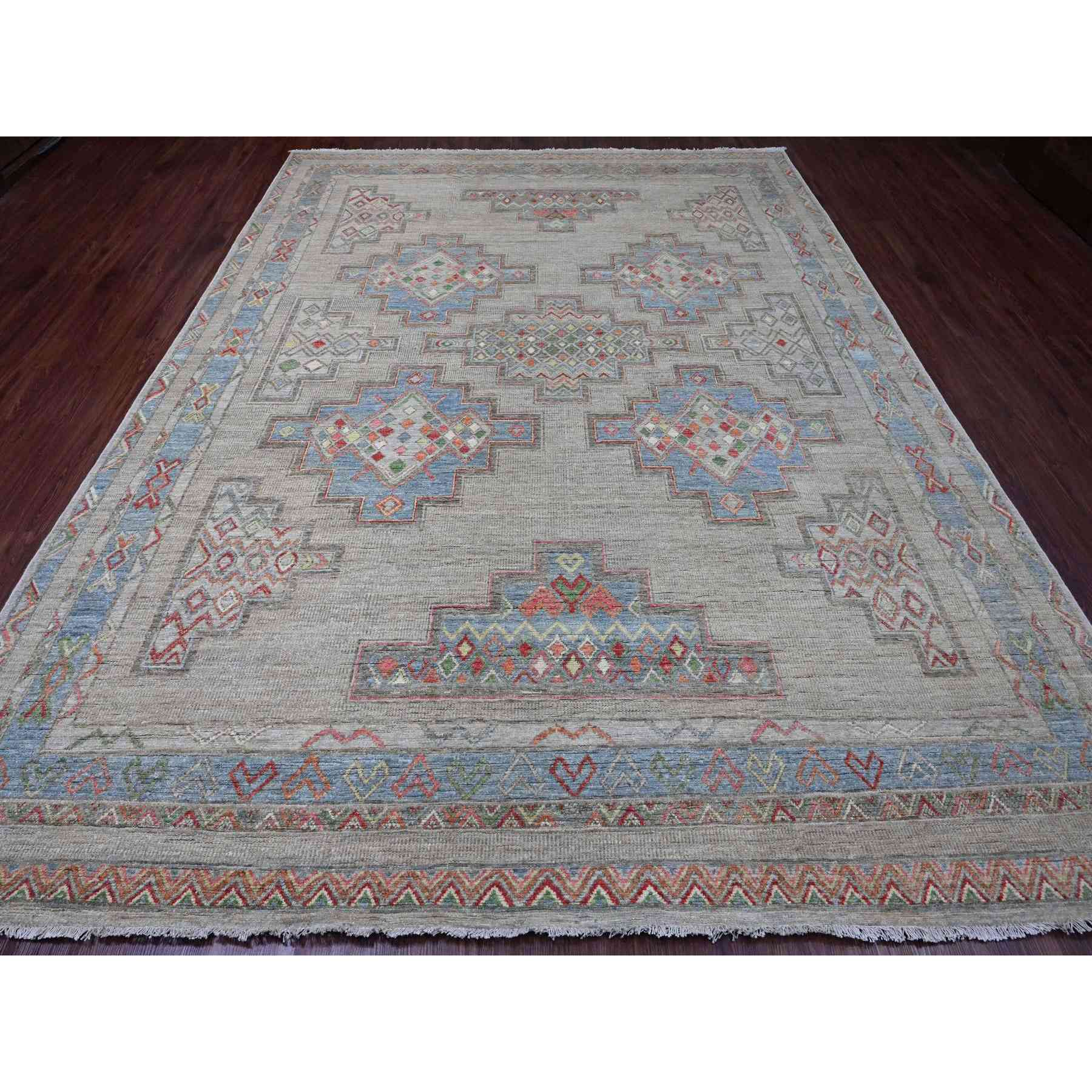 Tribal-Geometric-Hand-Knotted-Rug-103180