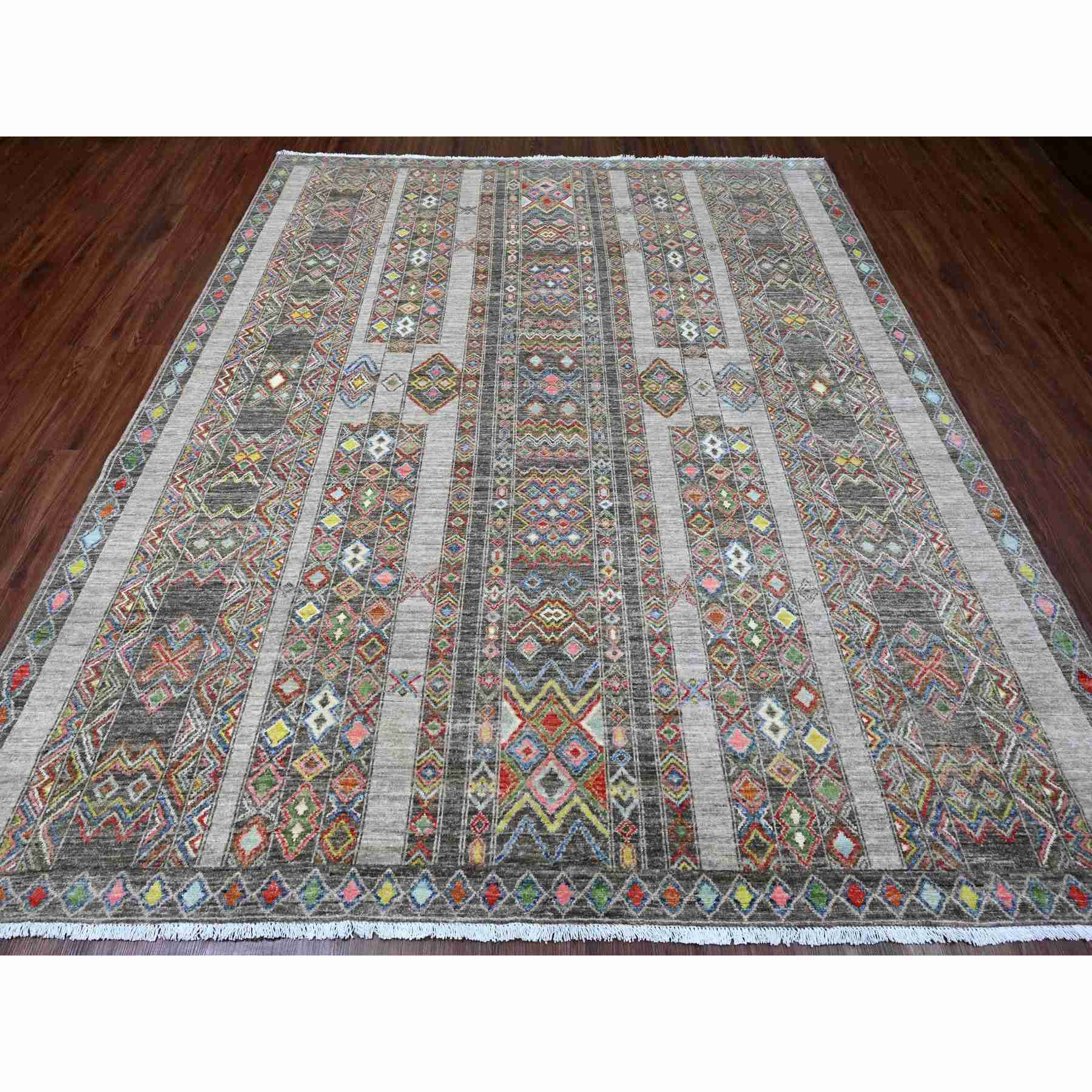 Tribal-Geometric-Hand-Knotted-Rug-103185