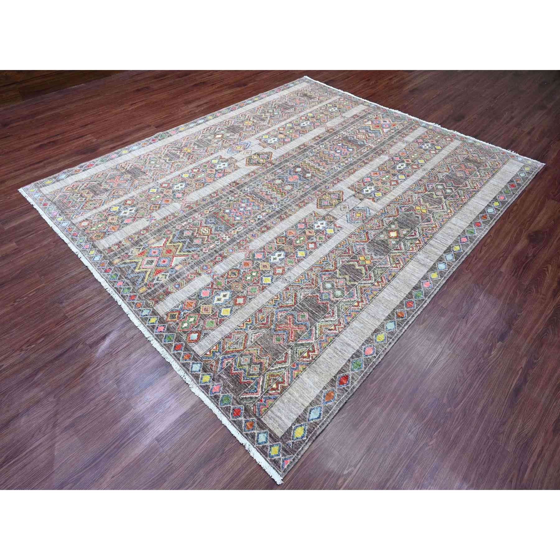 Tribal-Geometric-Hand-Knotted-Rug-103185