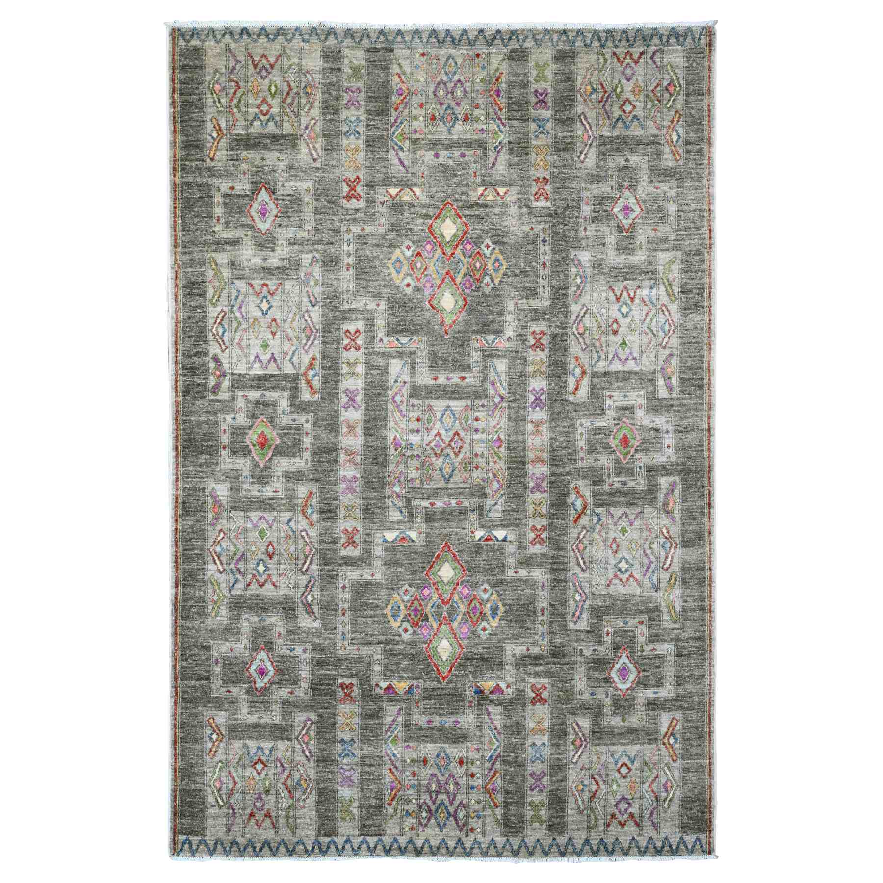 Tribal-Geometric-Hand-Knotted-Rug-104240
